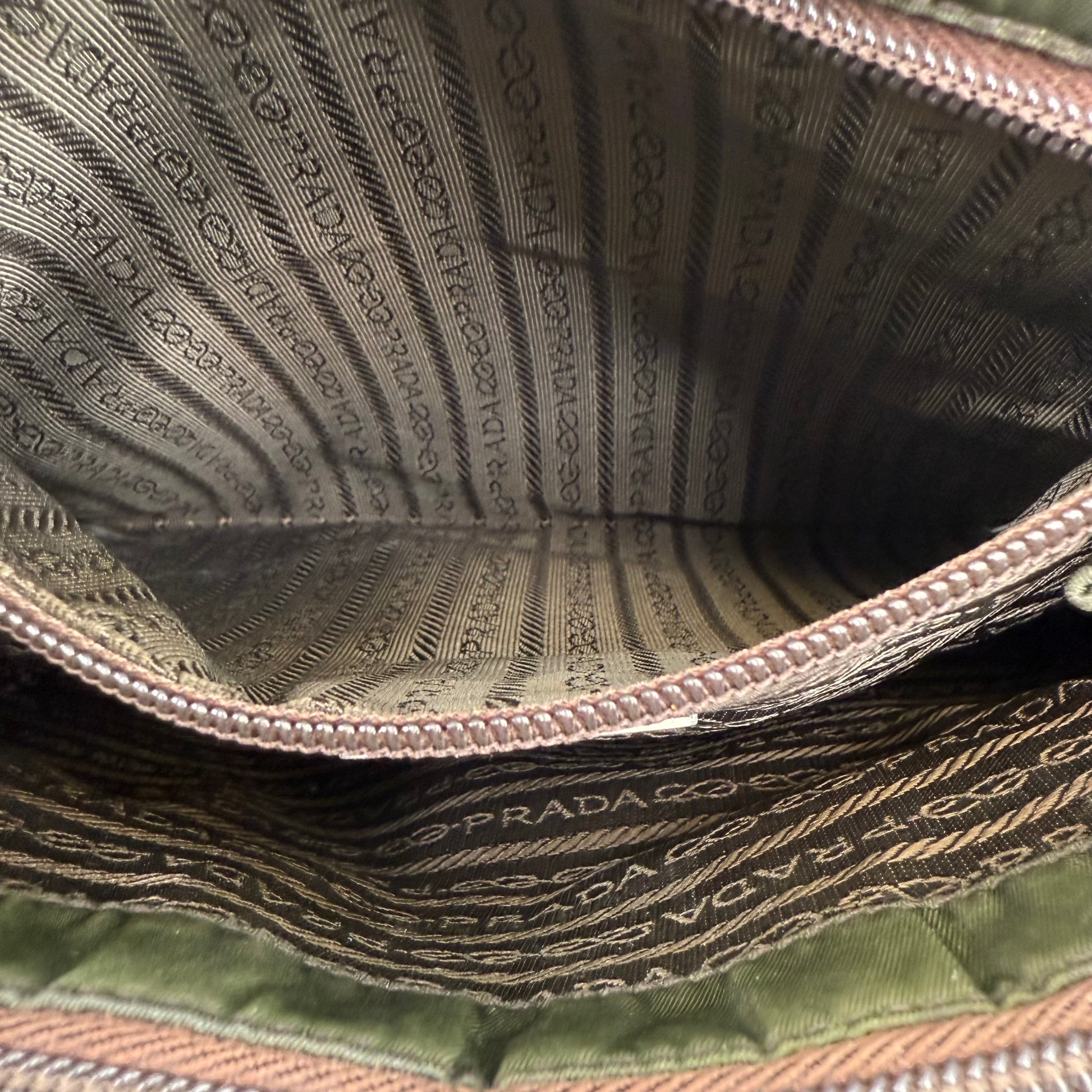 Prada Khaki Green Nylon Handbag