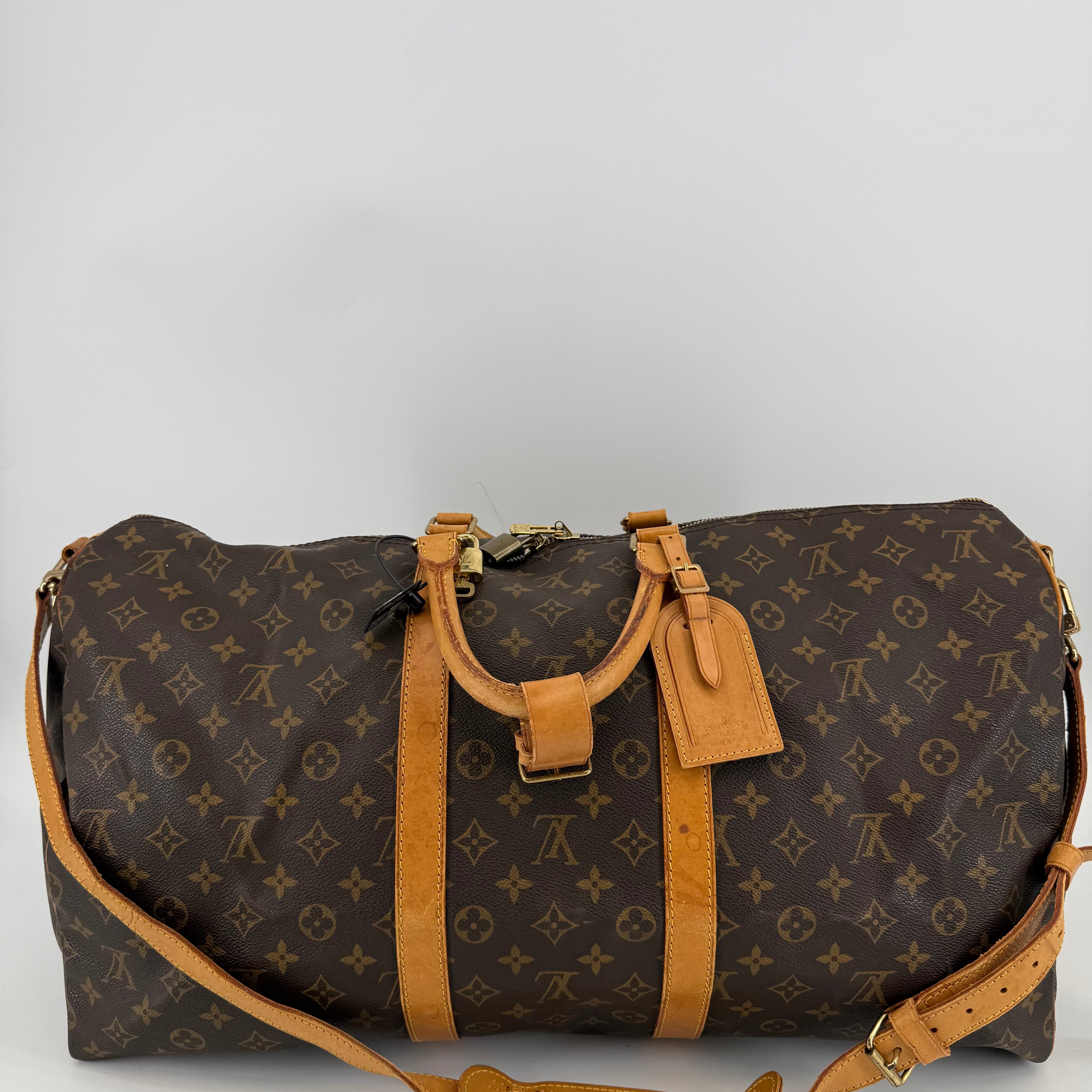 Louis Vuitton Monogram Brown Keepall 55 With Strap (957901)