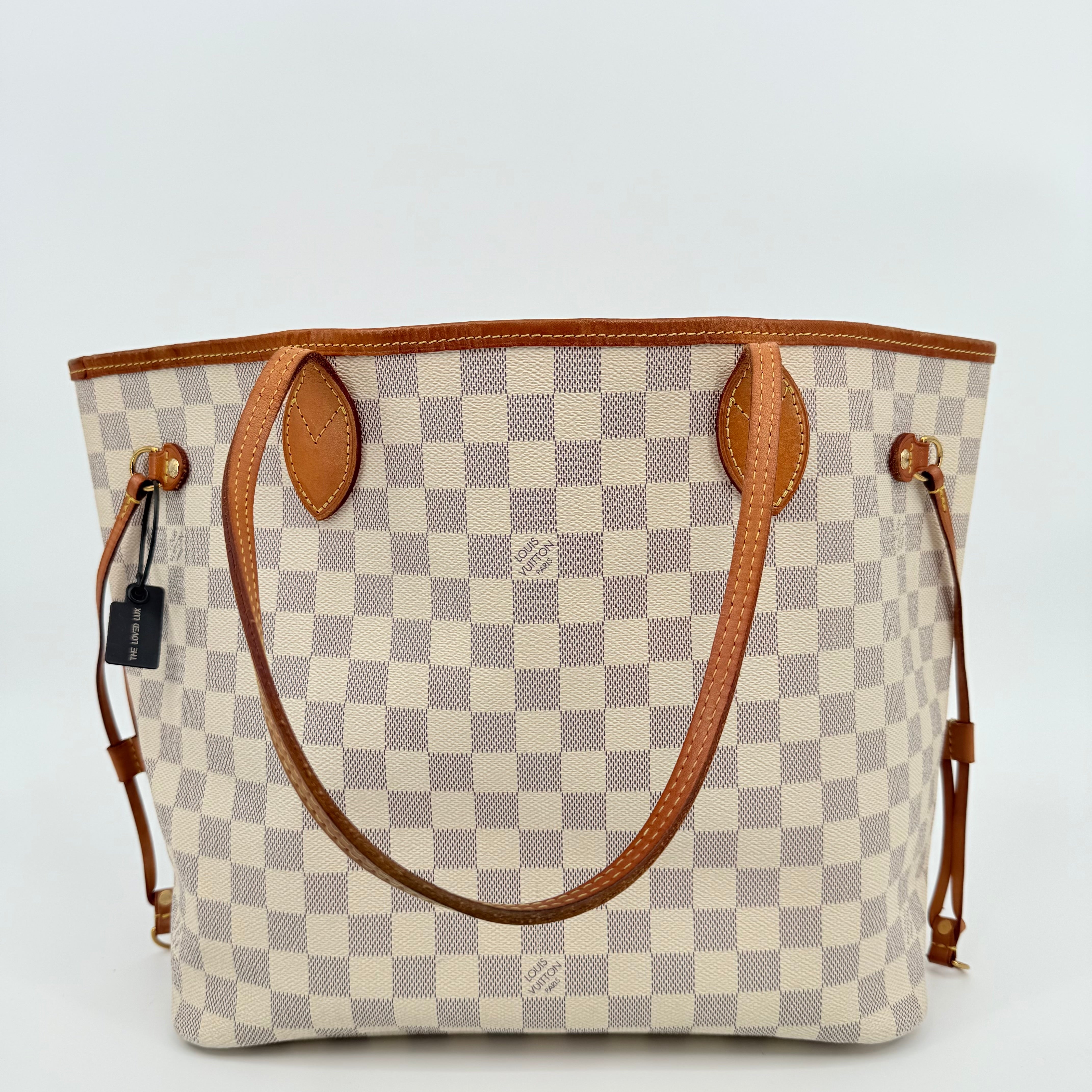 Louis Vuitton Damier Azur Pink Interior Neverfull MM With Pouch