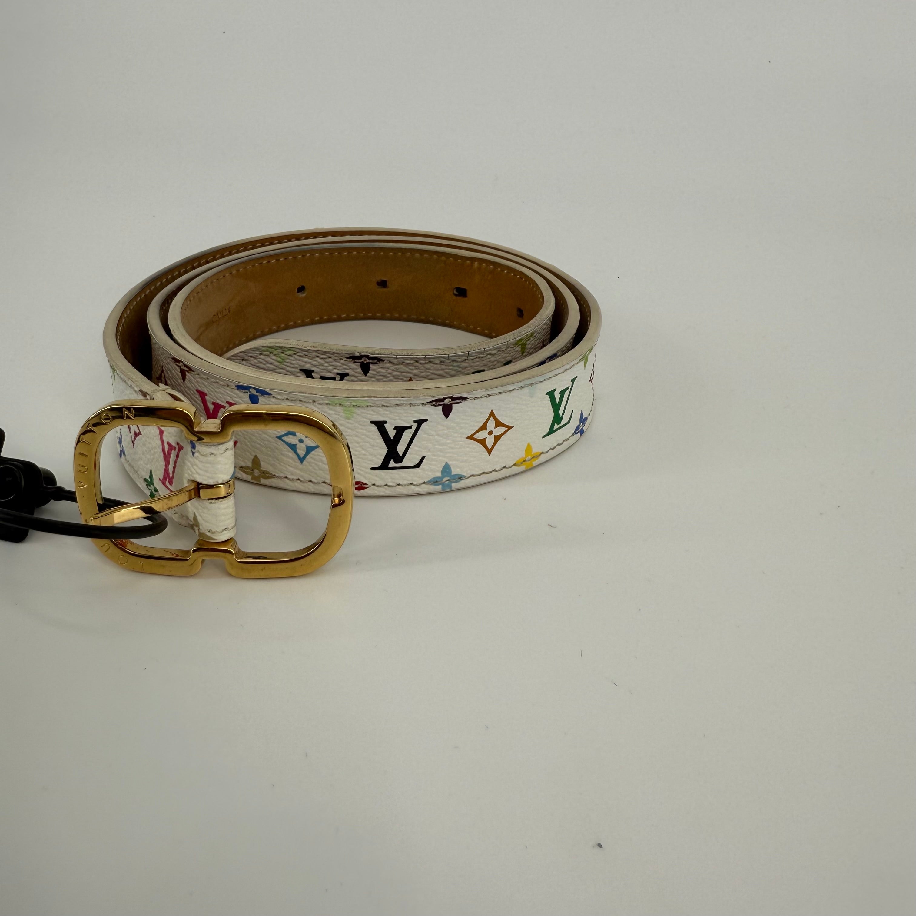 Louis Vuitton Takashi Murakami White Belt 97CM