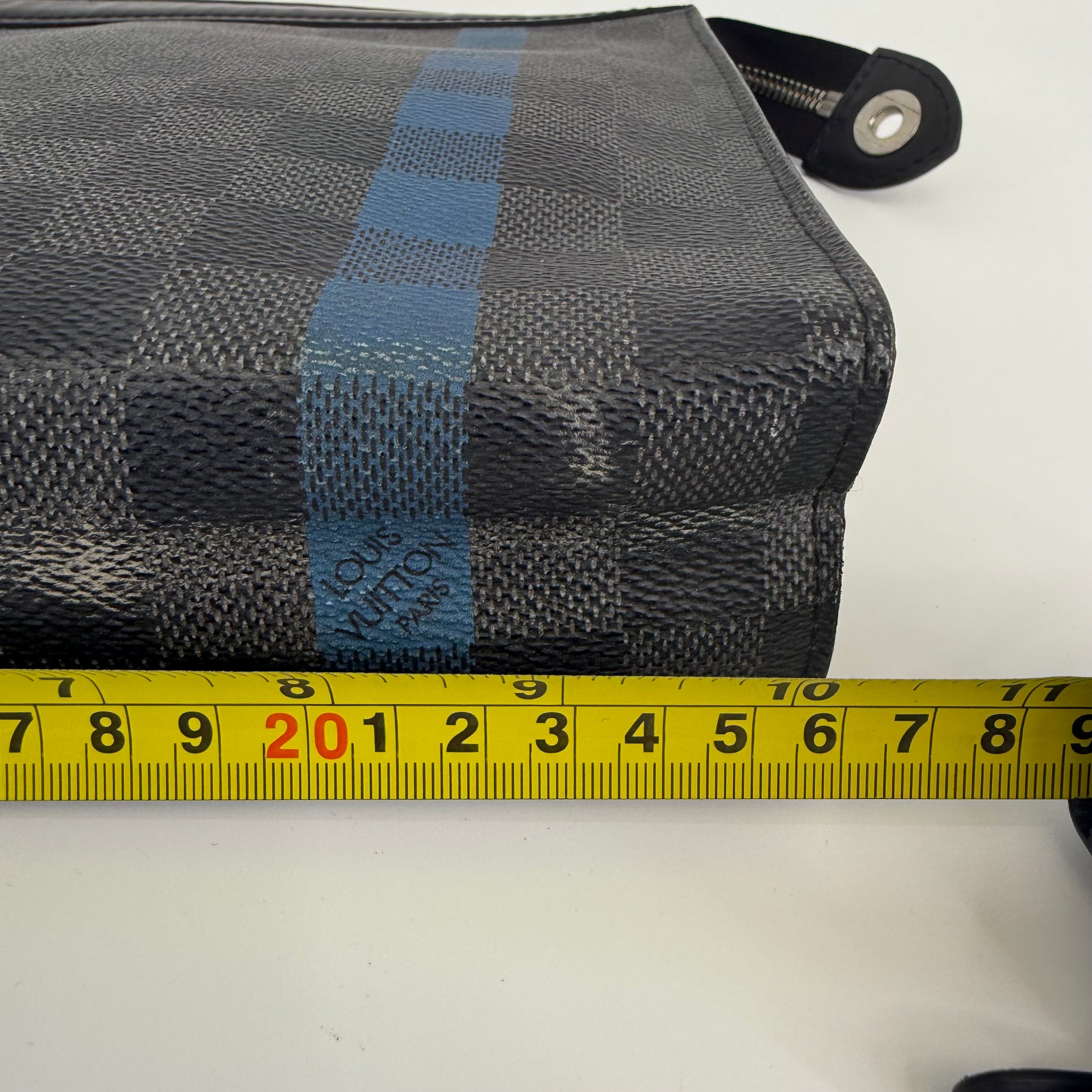 Louis Vuitton Damier Graphite Blue Stripe Pochette Voyage MM