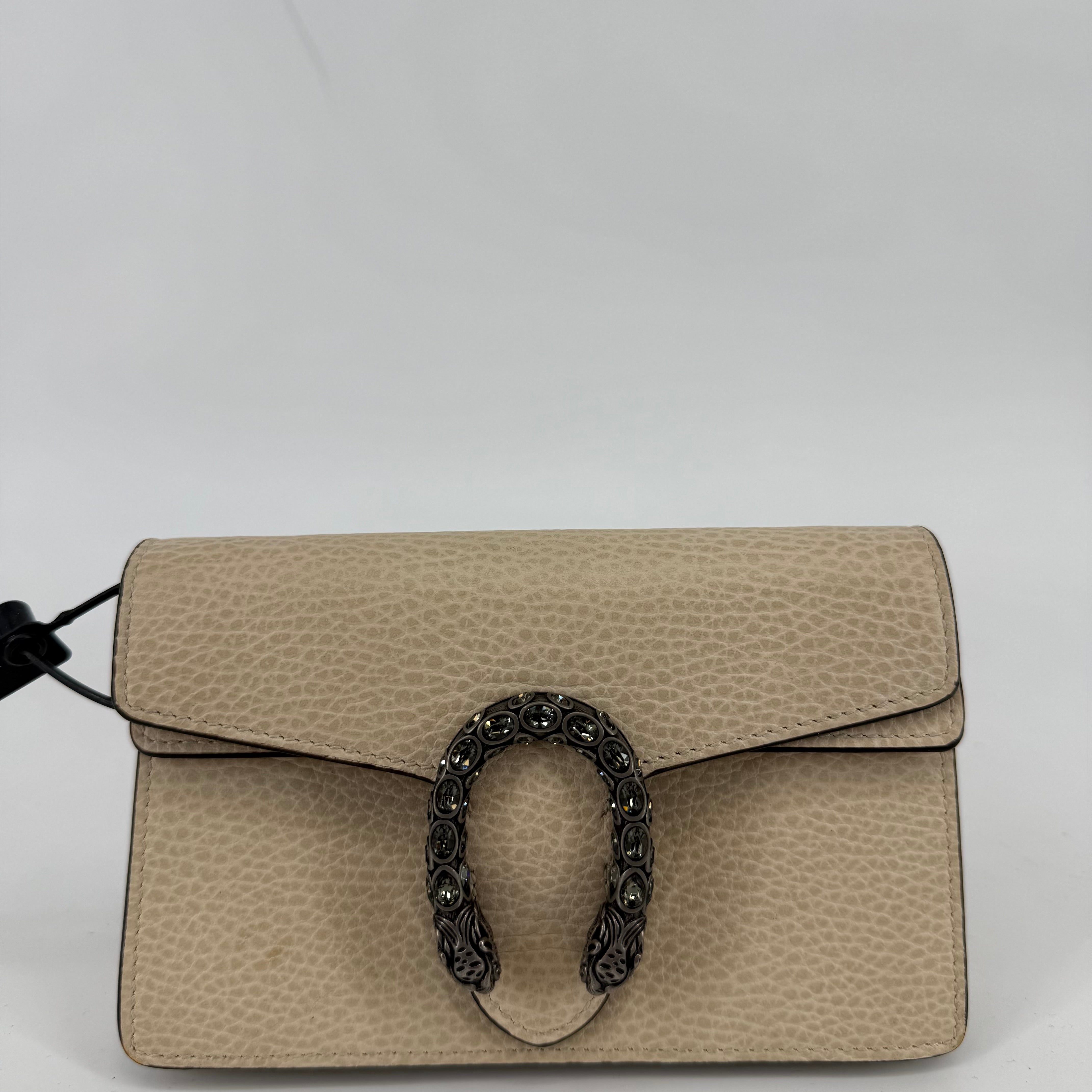 Gucci Ivory Leather Dionysus With Silver Crossbody Strap (L-396)