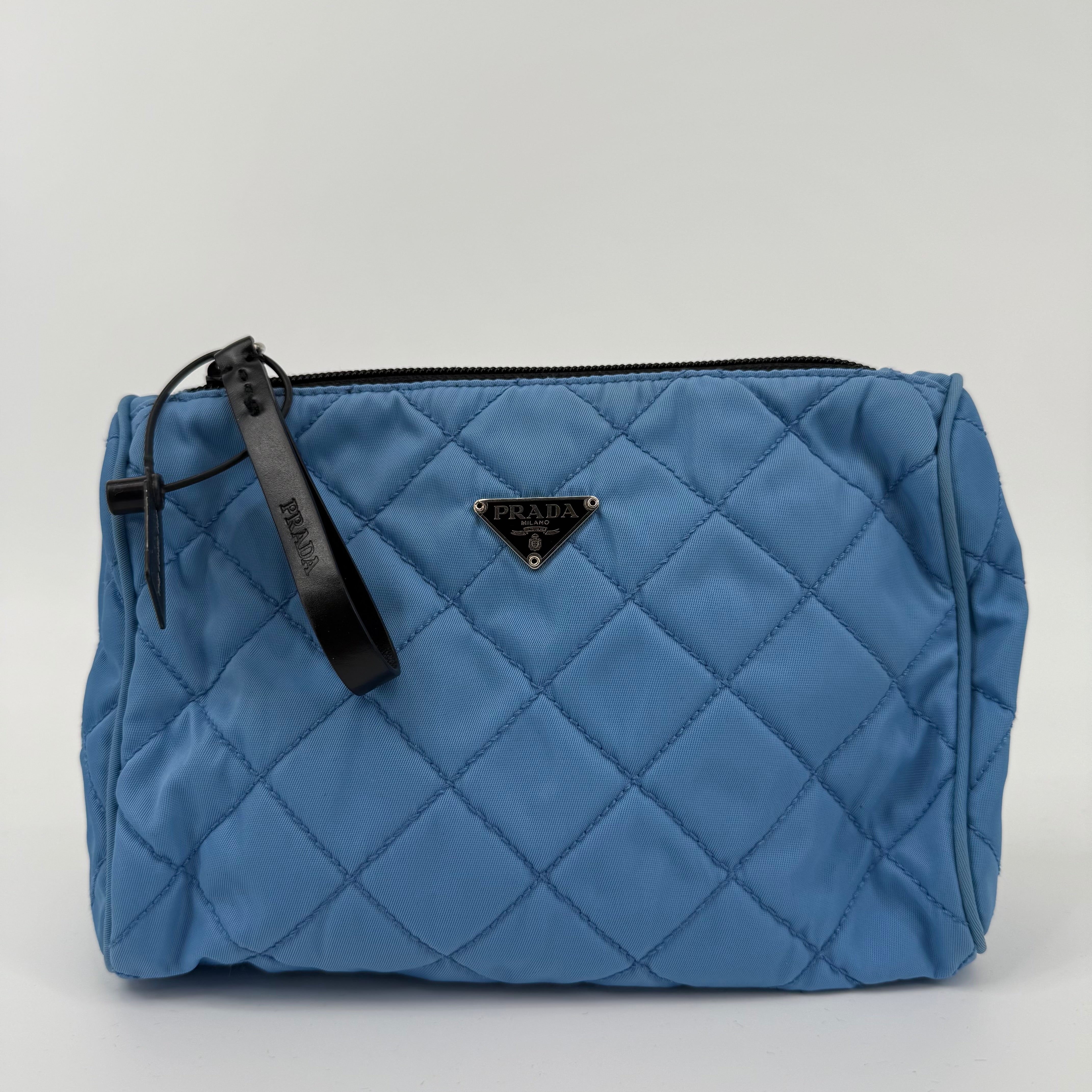 PRADA Blue Nylon Washbag