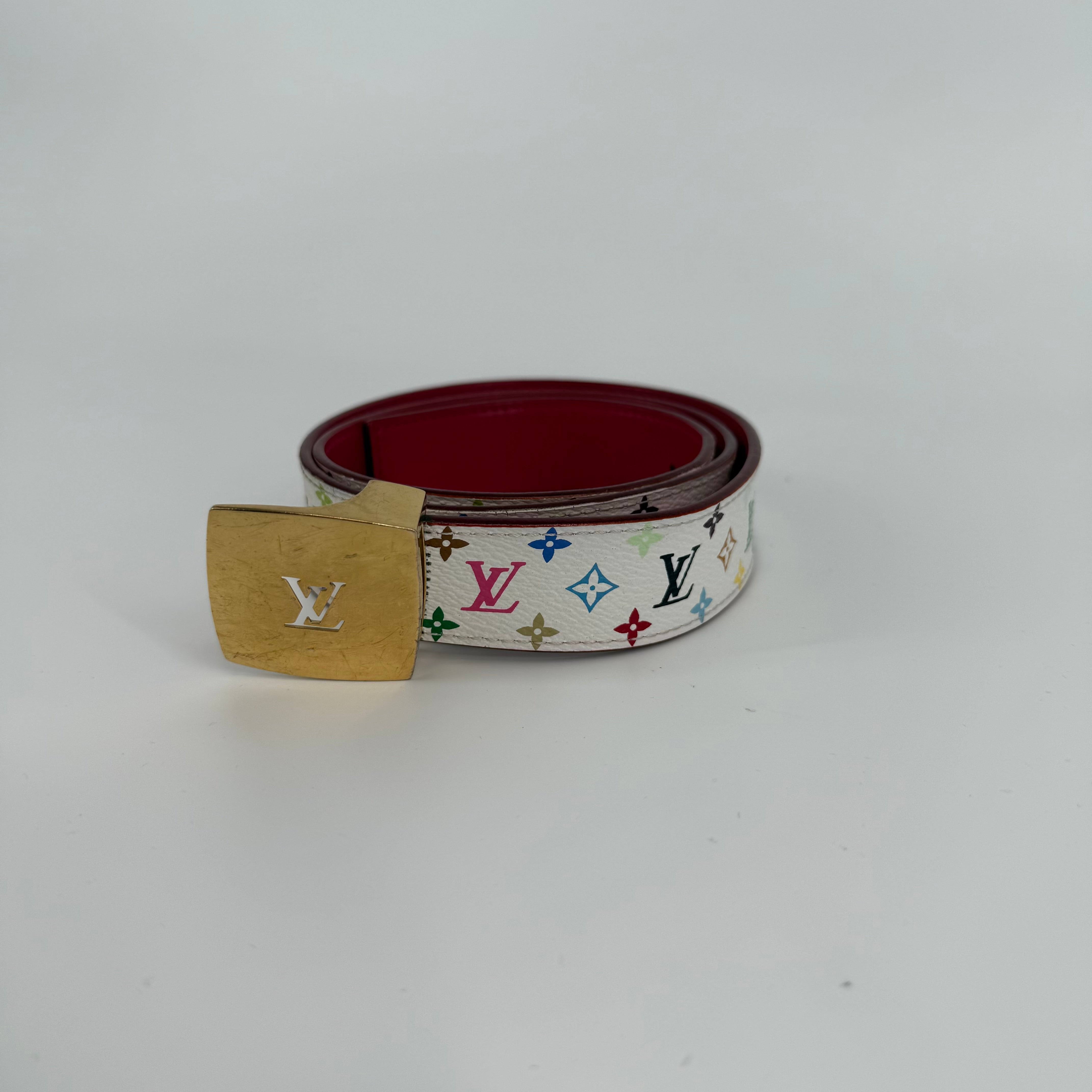 Louis Vuitton Takashi Murakami White Belt 91CM