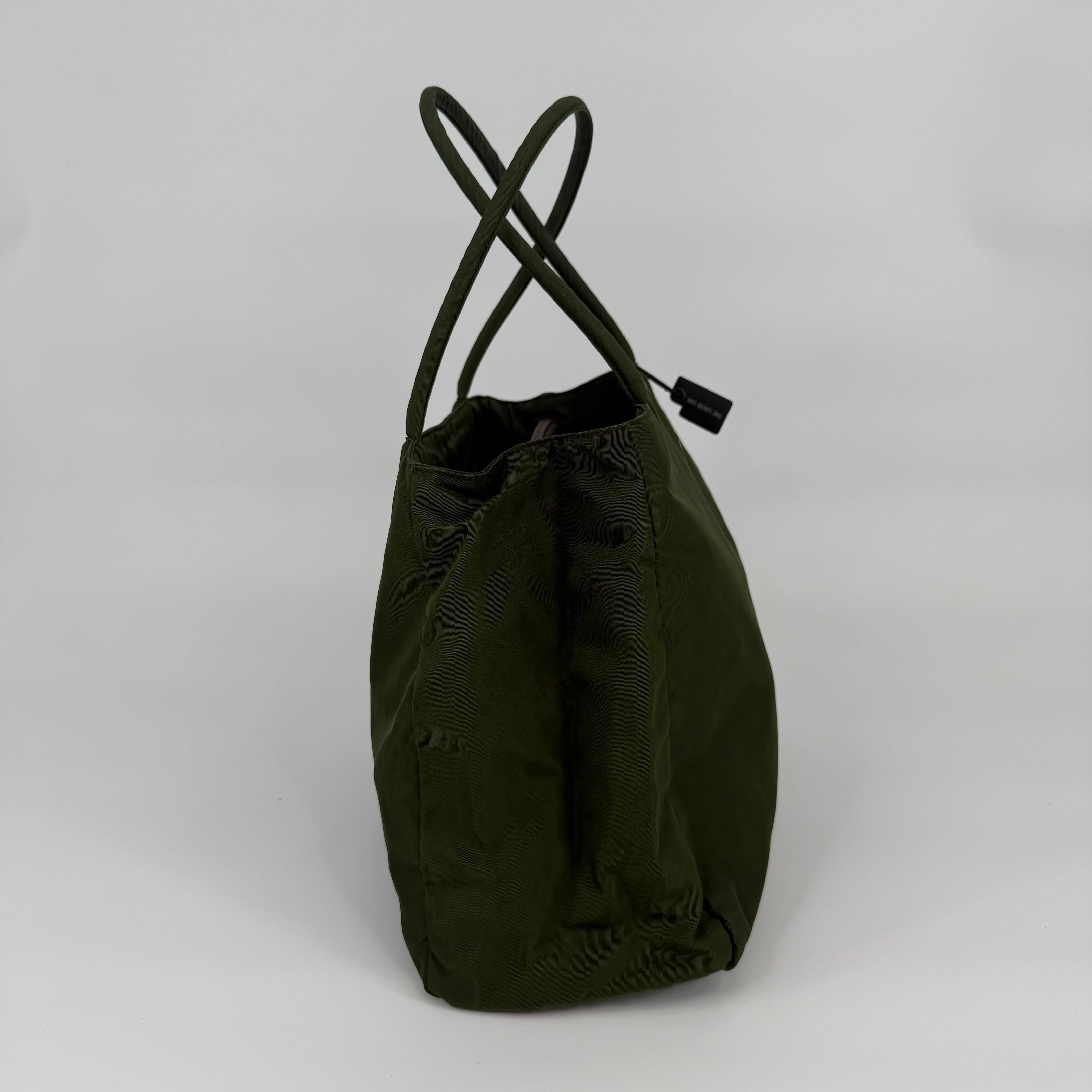 Prada Khaki Green Nylon Handbag