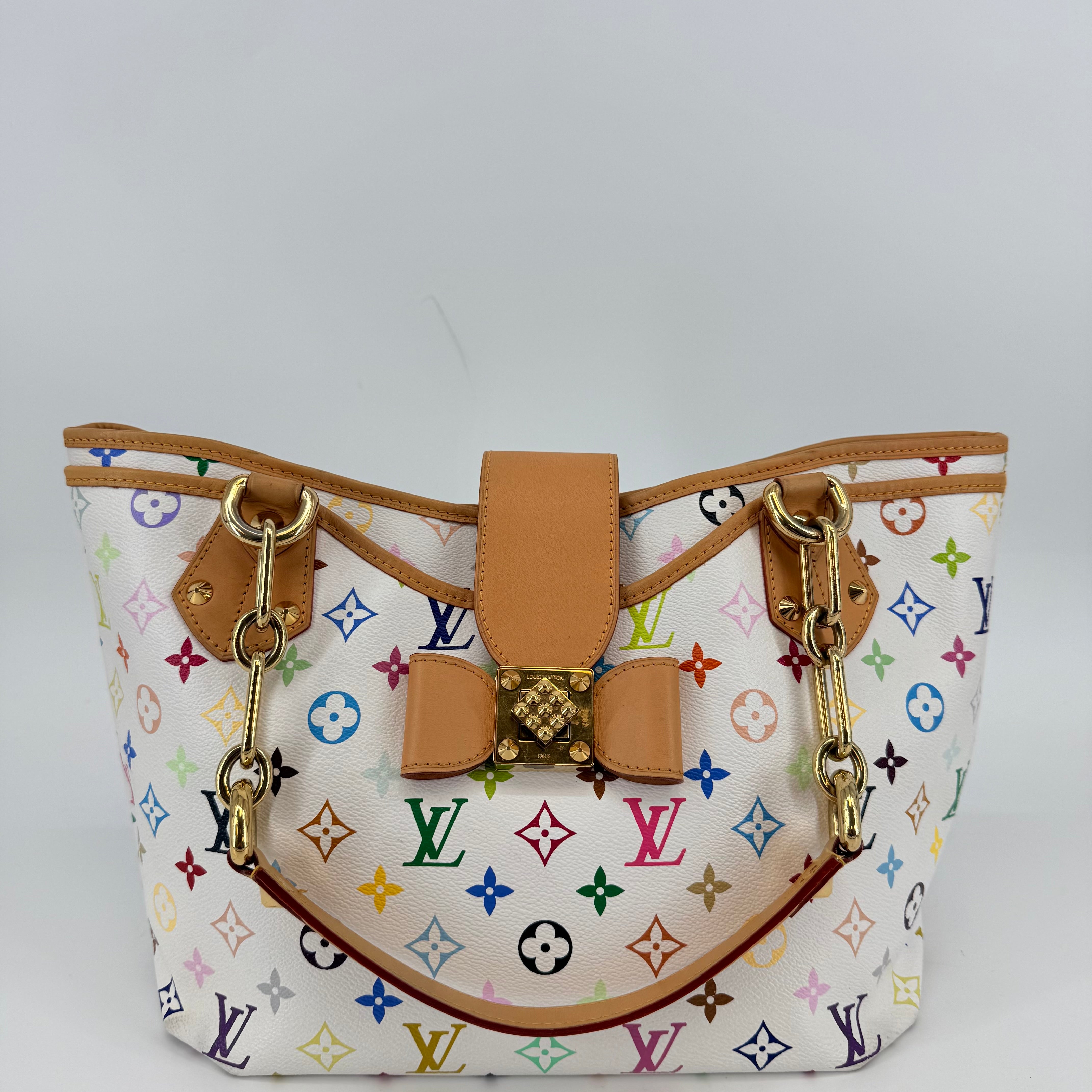 Louis Vuitton Takashi Murakami White Annie Handbag (L-381)