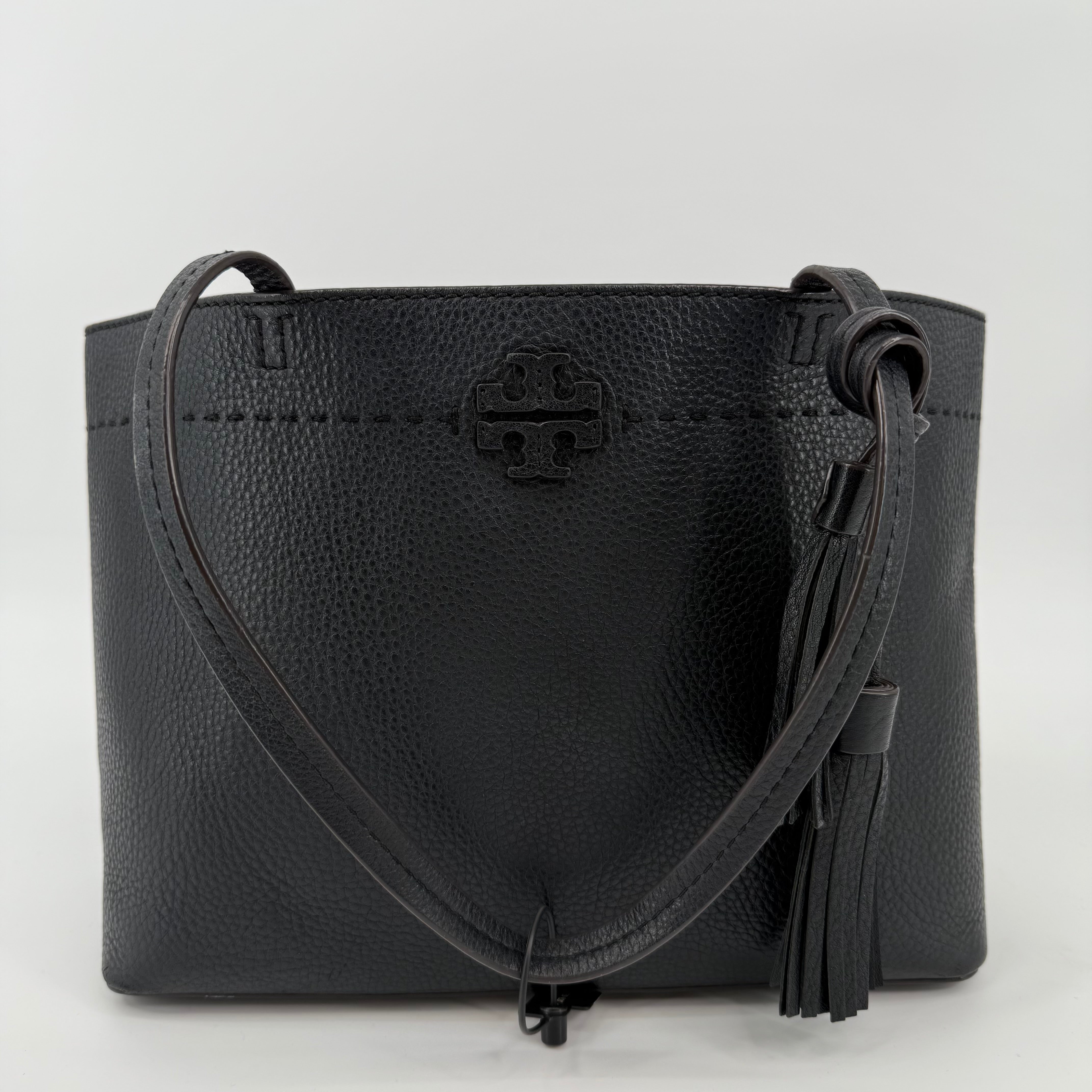 Tory Burch Black Leather Tote Bag