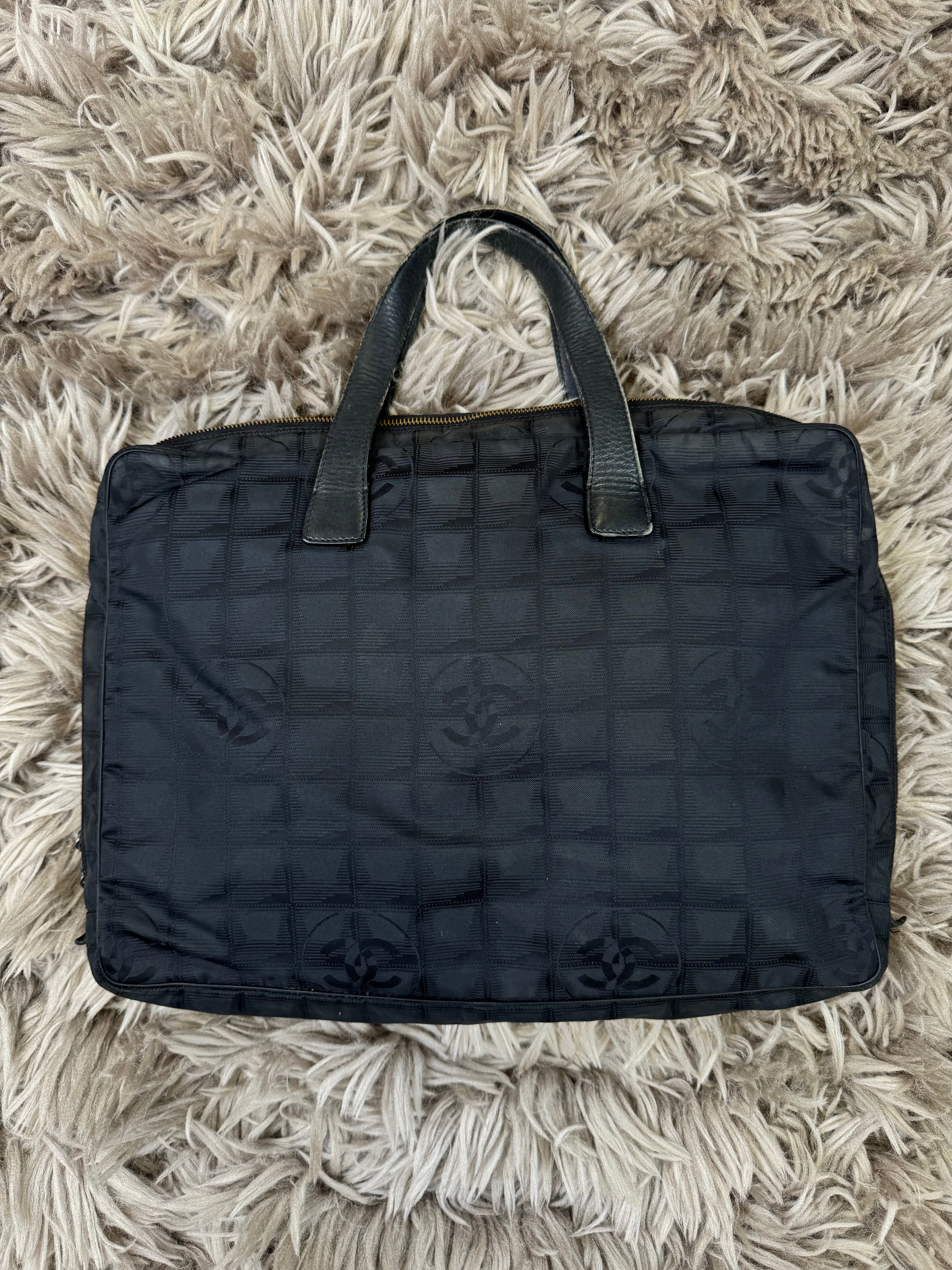 CHANEL nylon laptop bag