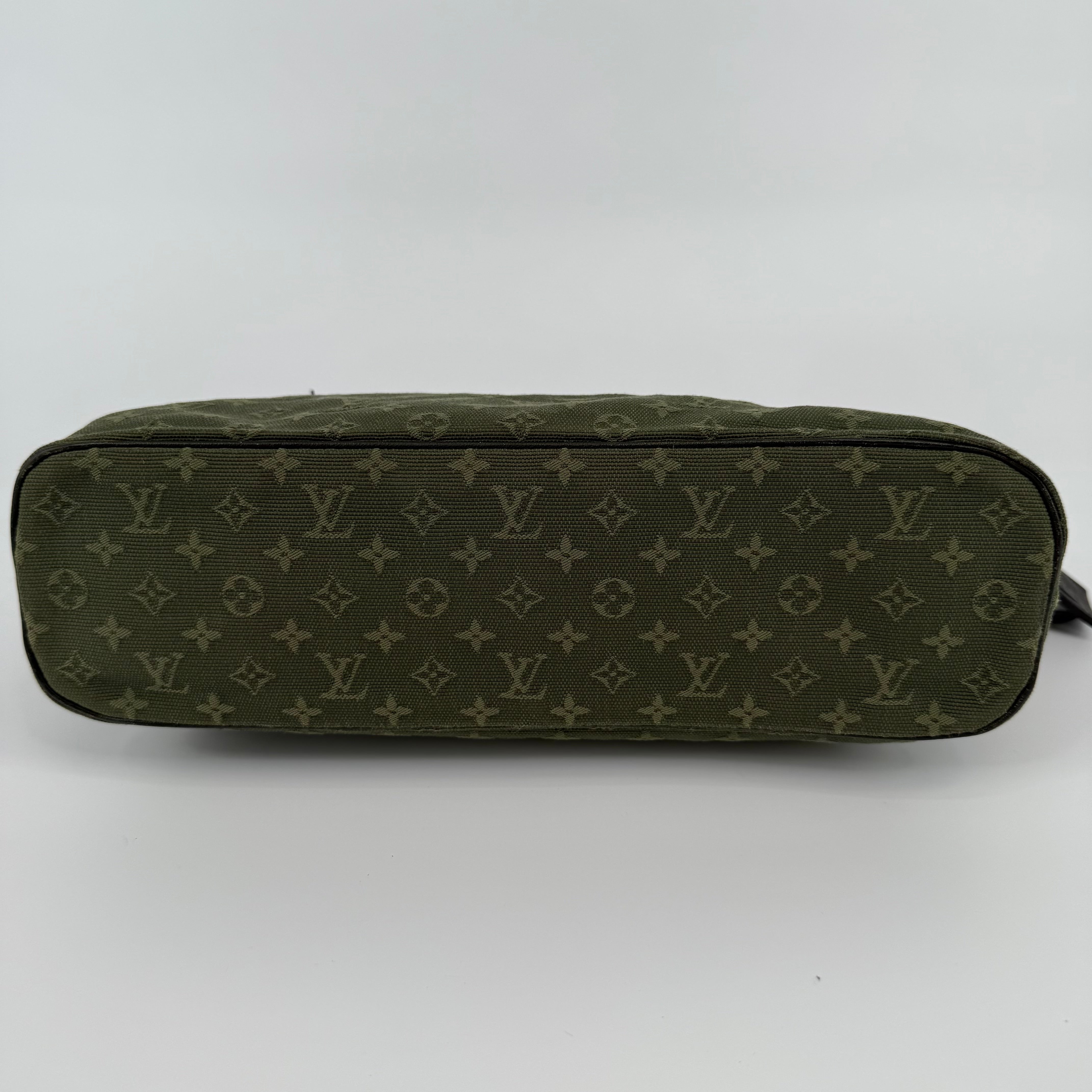 Louis Vuitton Olive Green Denim Monogram Lucille Handbag