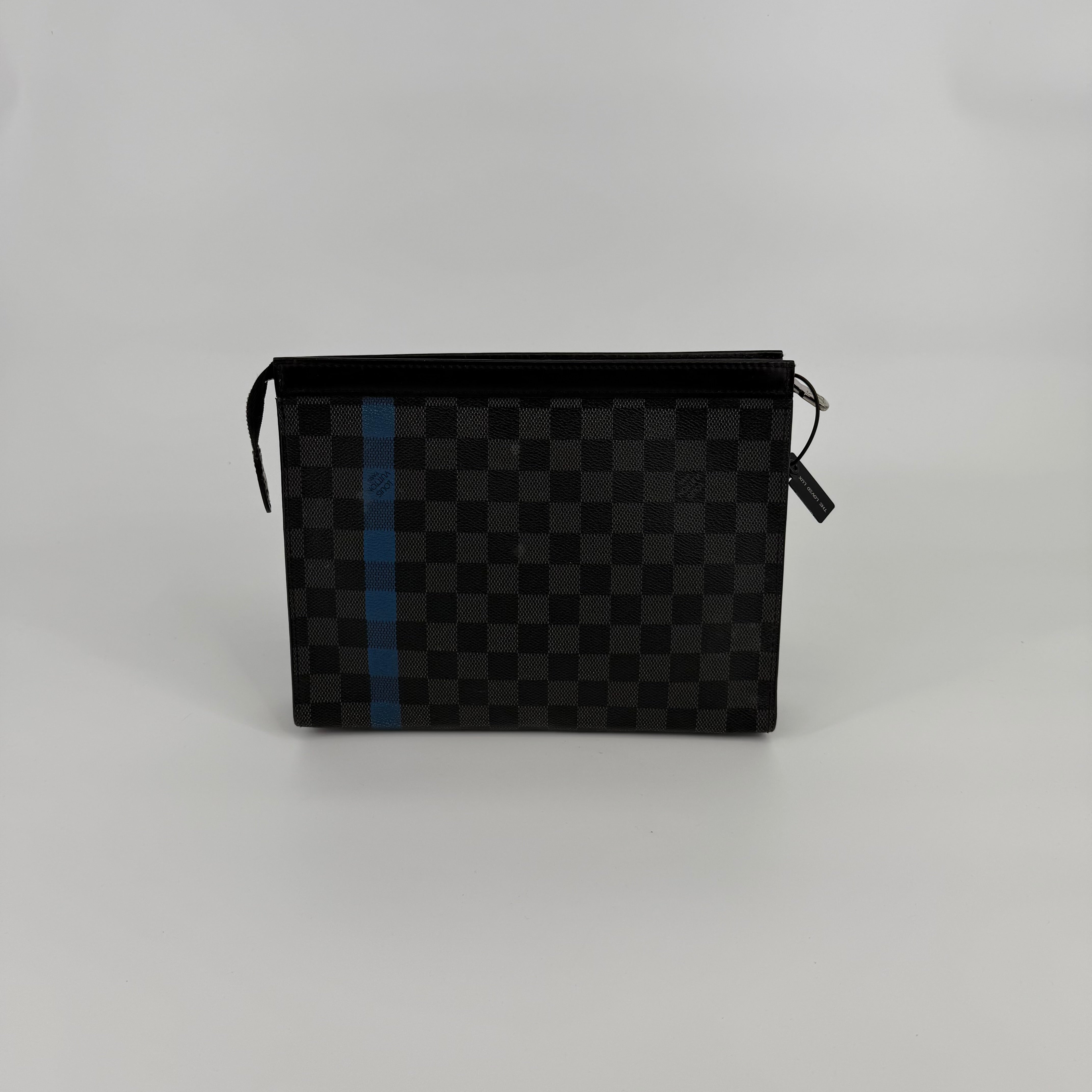 Louis Vuitton Damier Graphite Blue Stripe Pochette Voyage MM