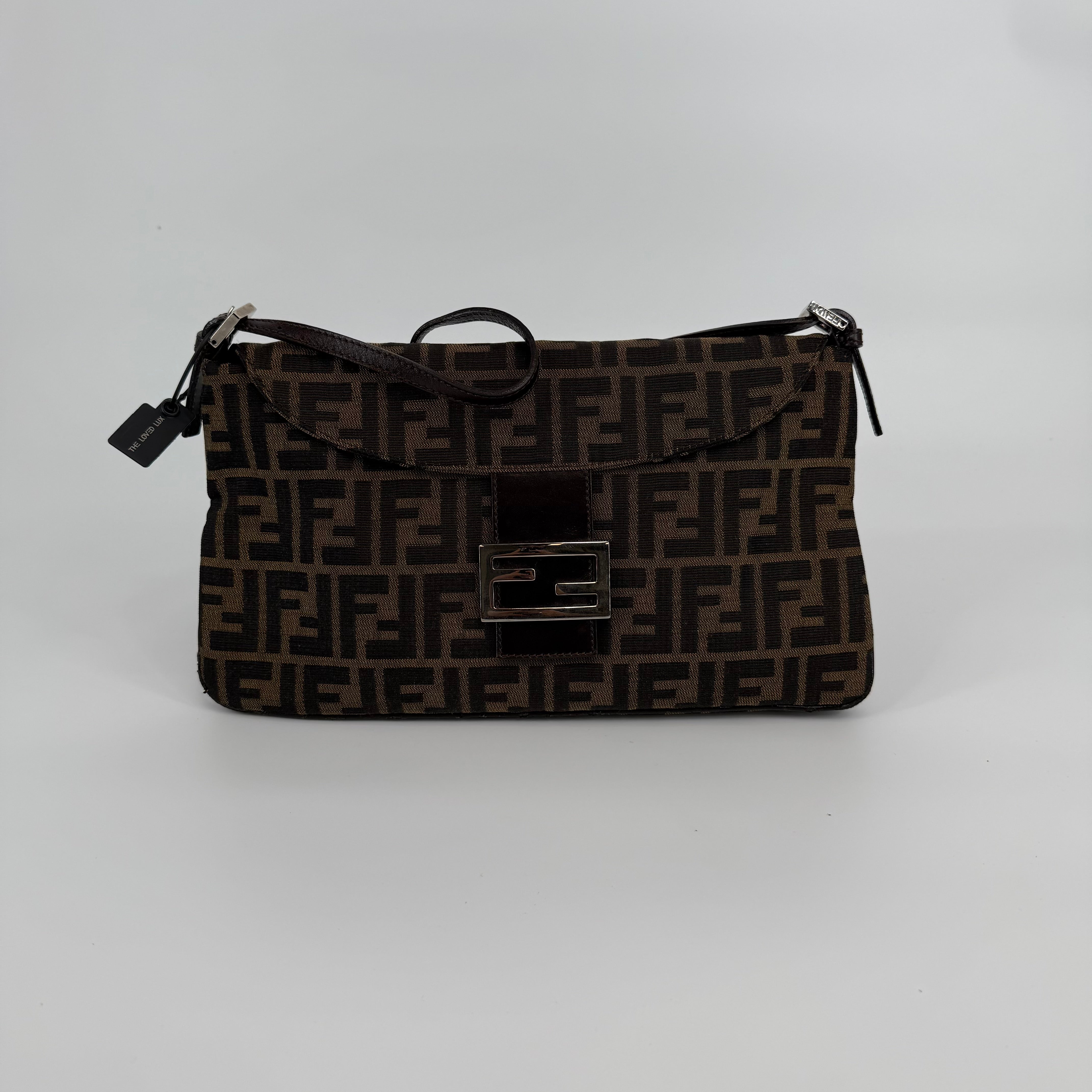FENDI Brown FF Baguette Handbag