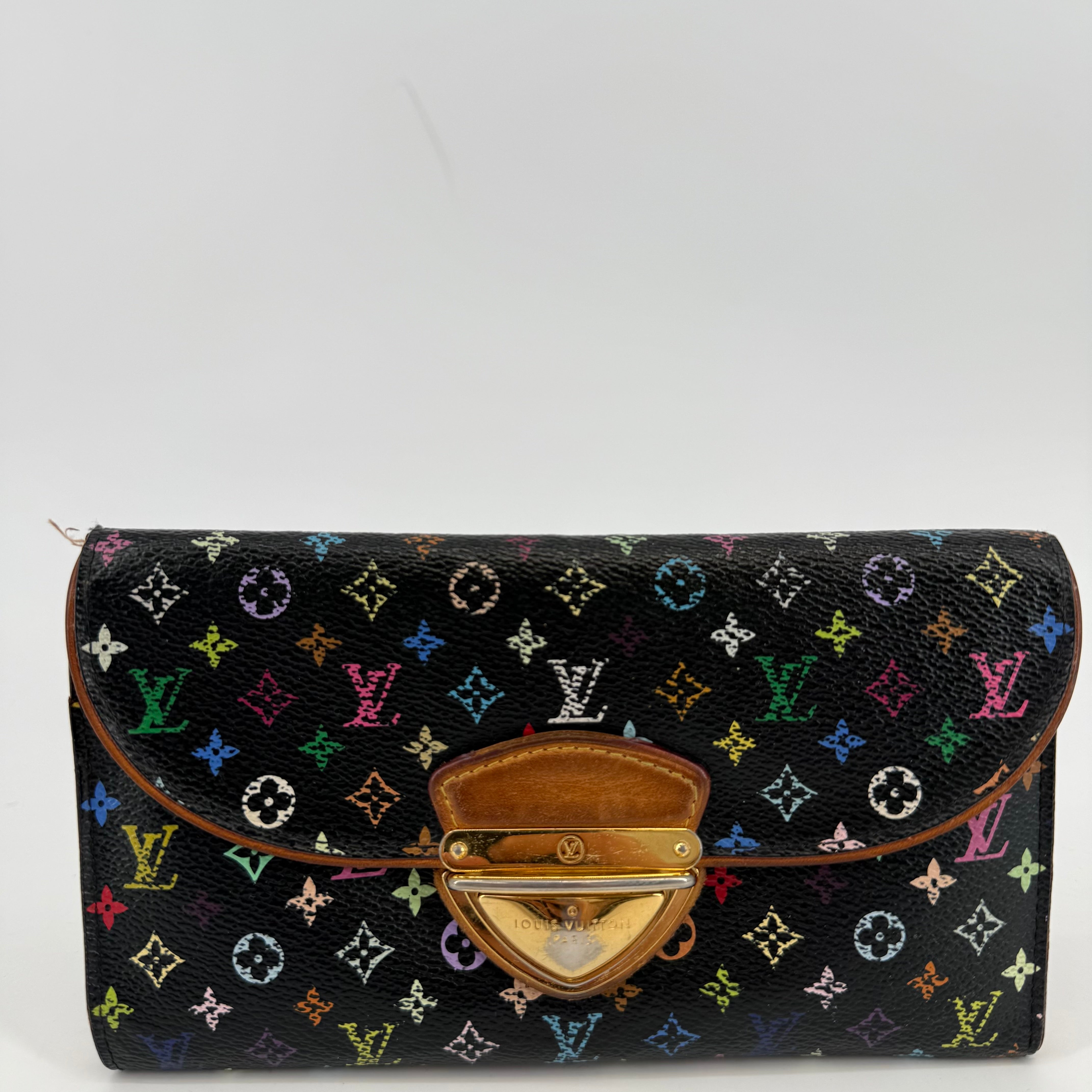 Louis Vuitton Black Takashi Murakami Portefeuille Eugenie Long Wallet