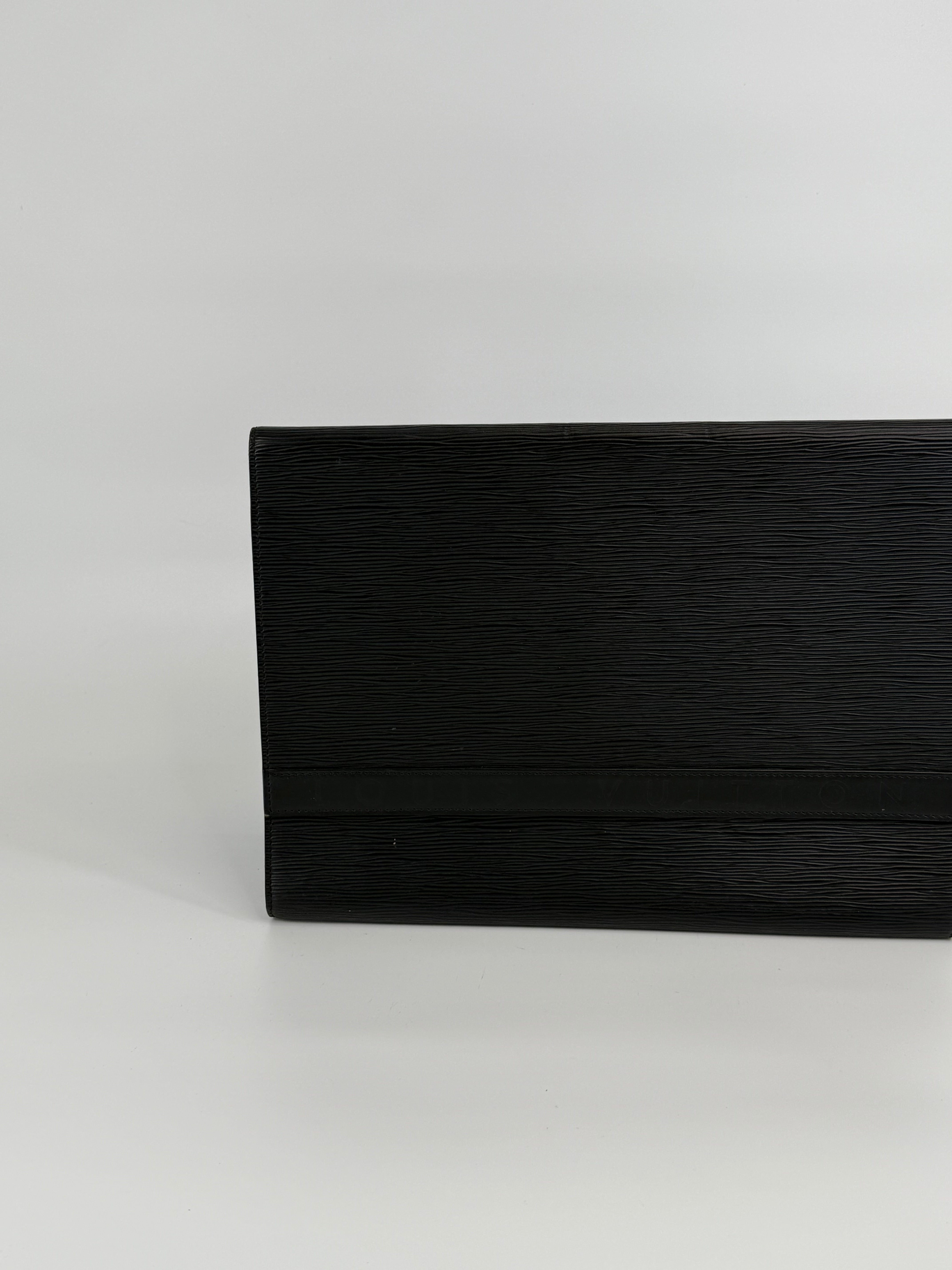 Louis Vuitton Epi Black Laptop Cover Clutch