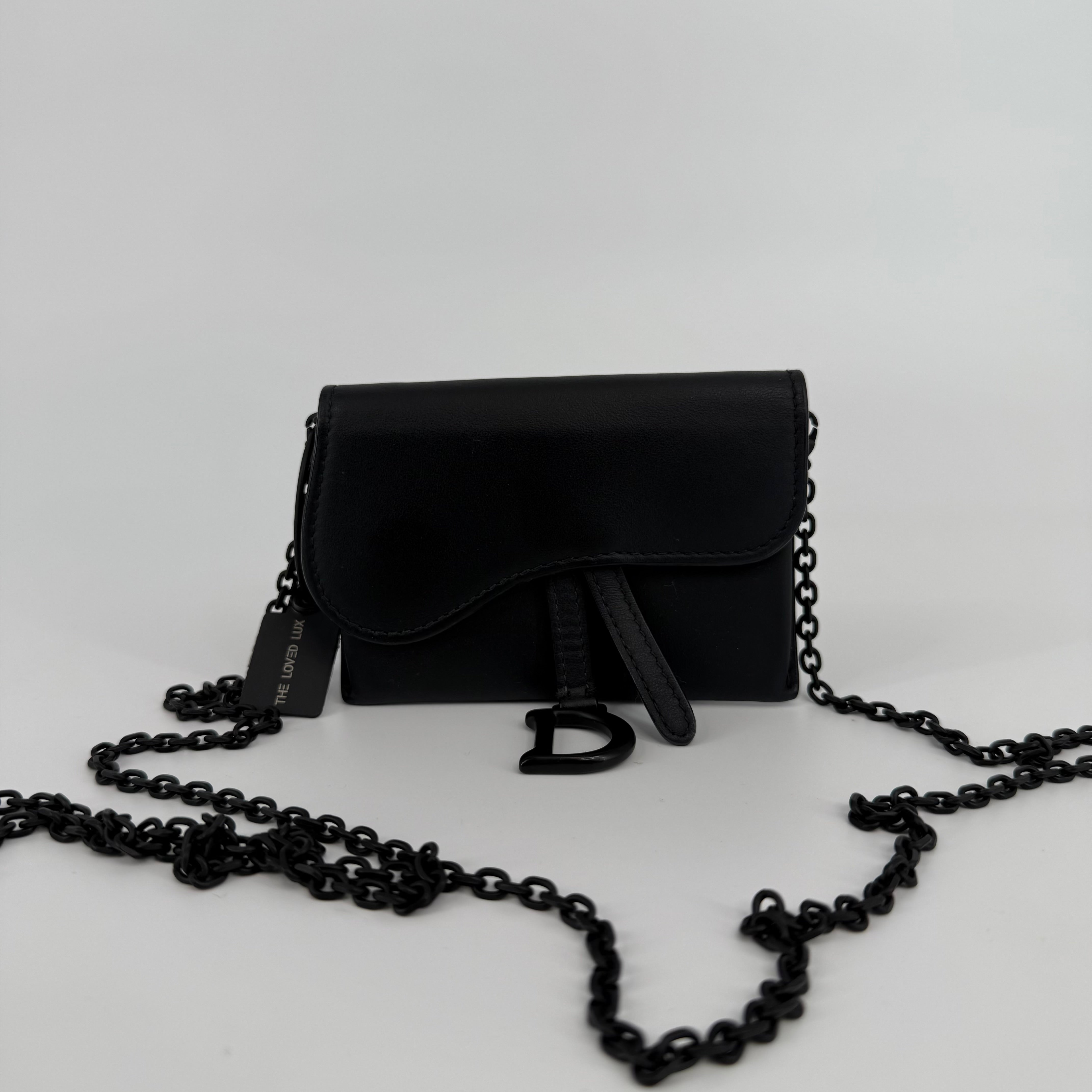 DIOR Black Saddle Wallet On Chain