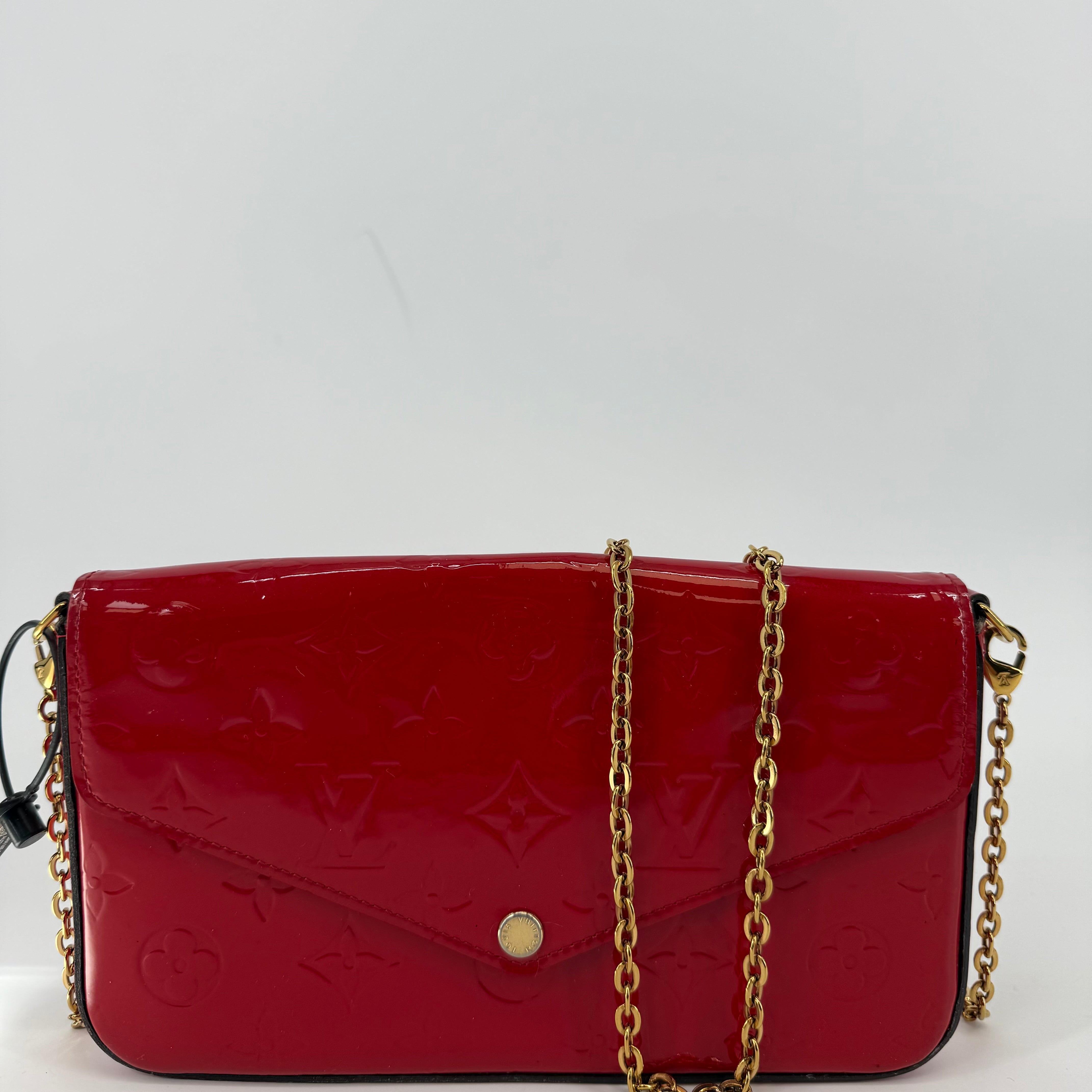 Louis Vuitton Patent Red Vernis Felicie Pochette With Insert (L-432)