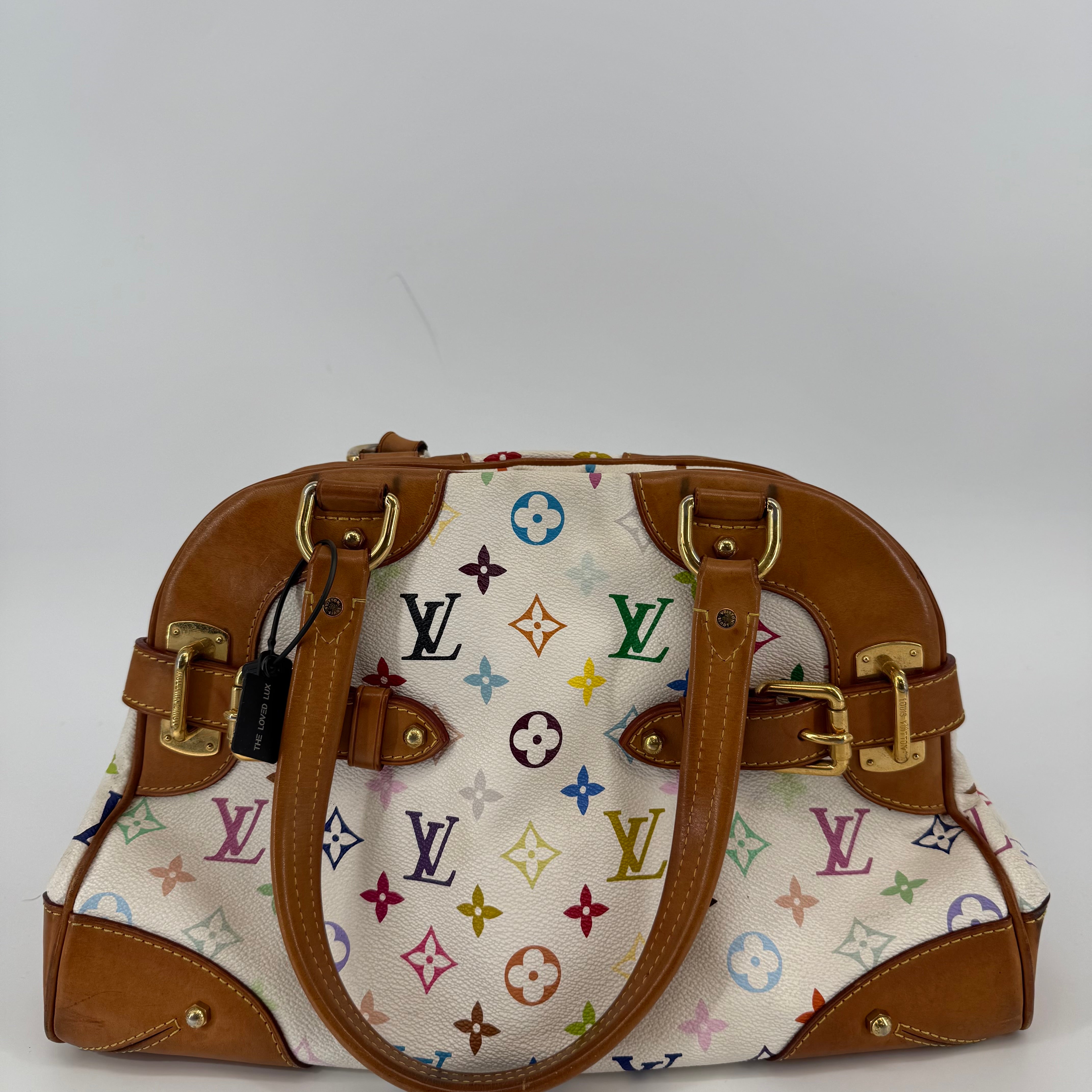 Louis Vuitton Takashi Murakami White Claudia Shoulder Bag (L-376)