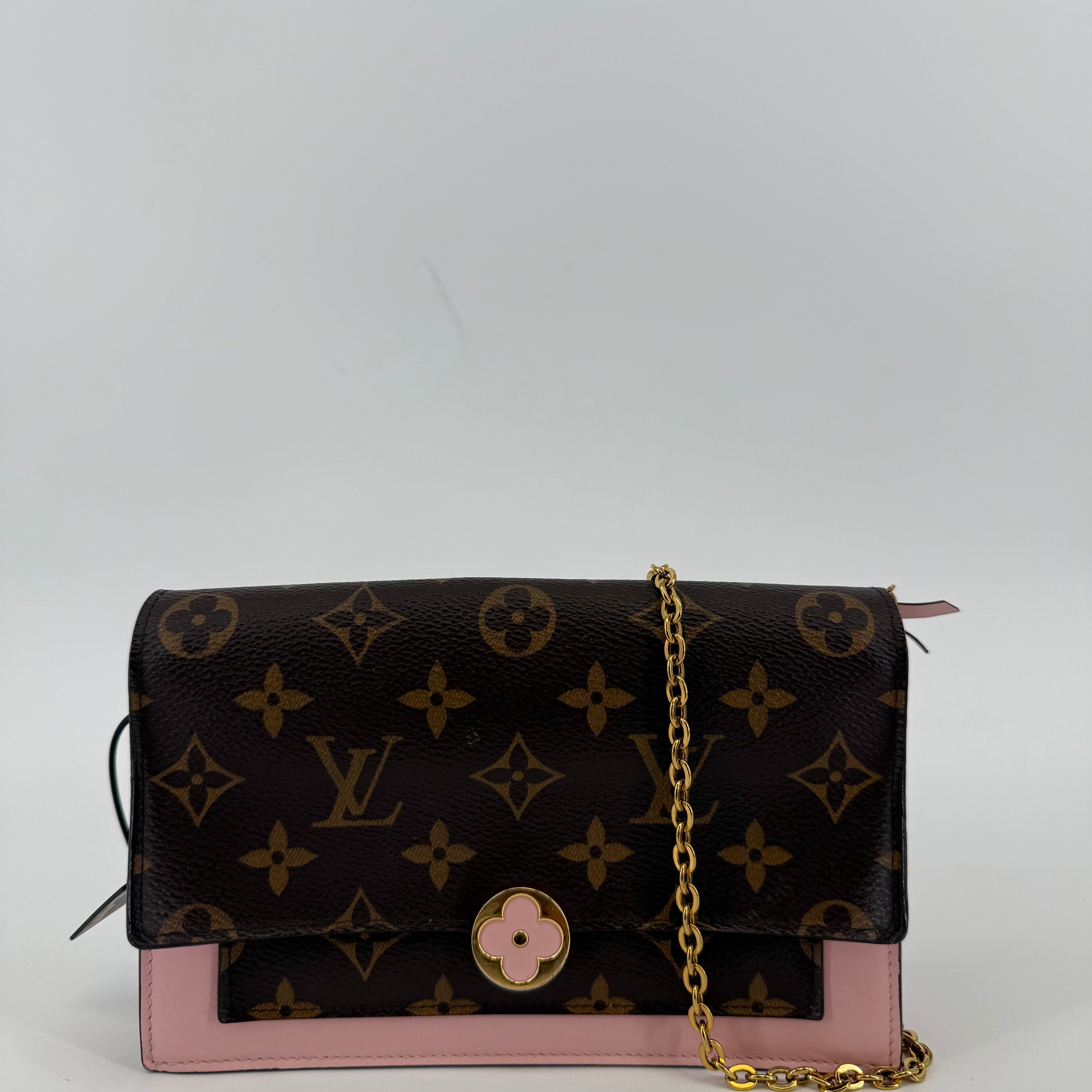 Louis Vuitton Monogram Rose Ballerina Flore Shoulder Bag (L-447)