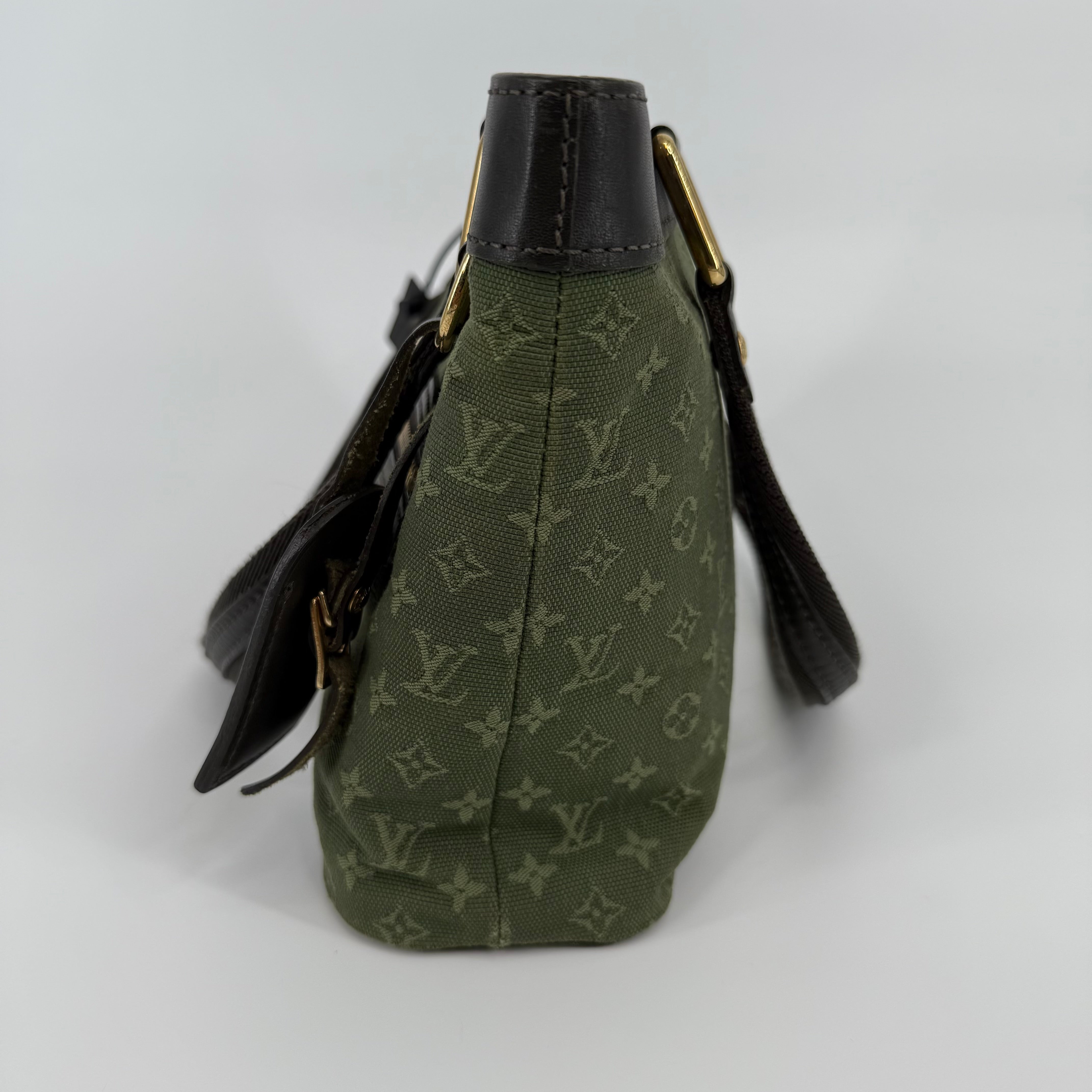 Louis Vuitton Olive Green Denim Monogram Lucille Handbag