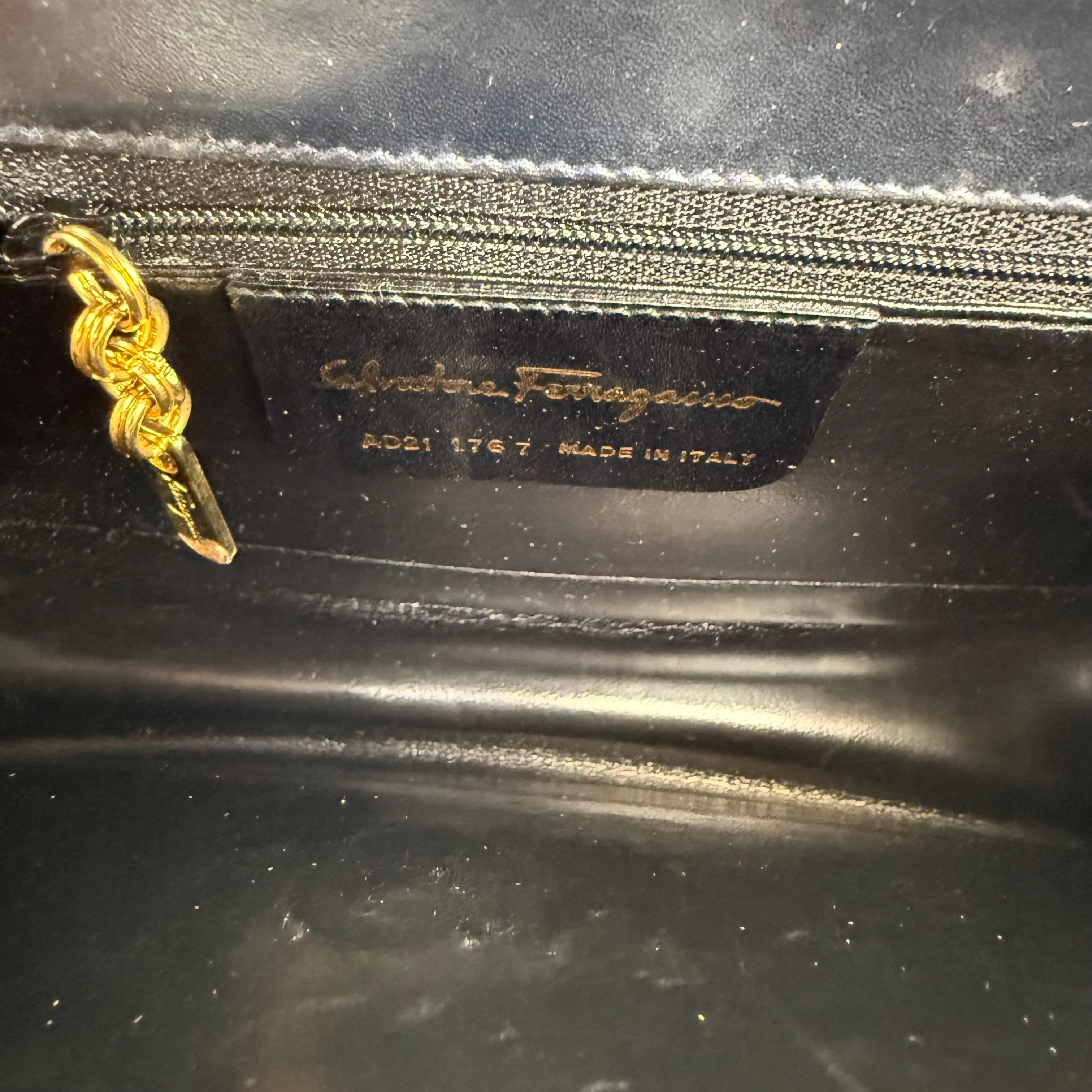 Salvatore Ferragamo Navy Mini Shoulder Crossbody Handbag