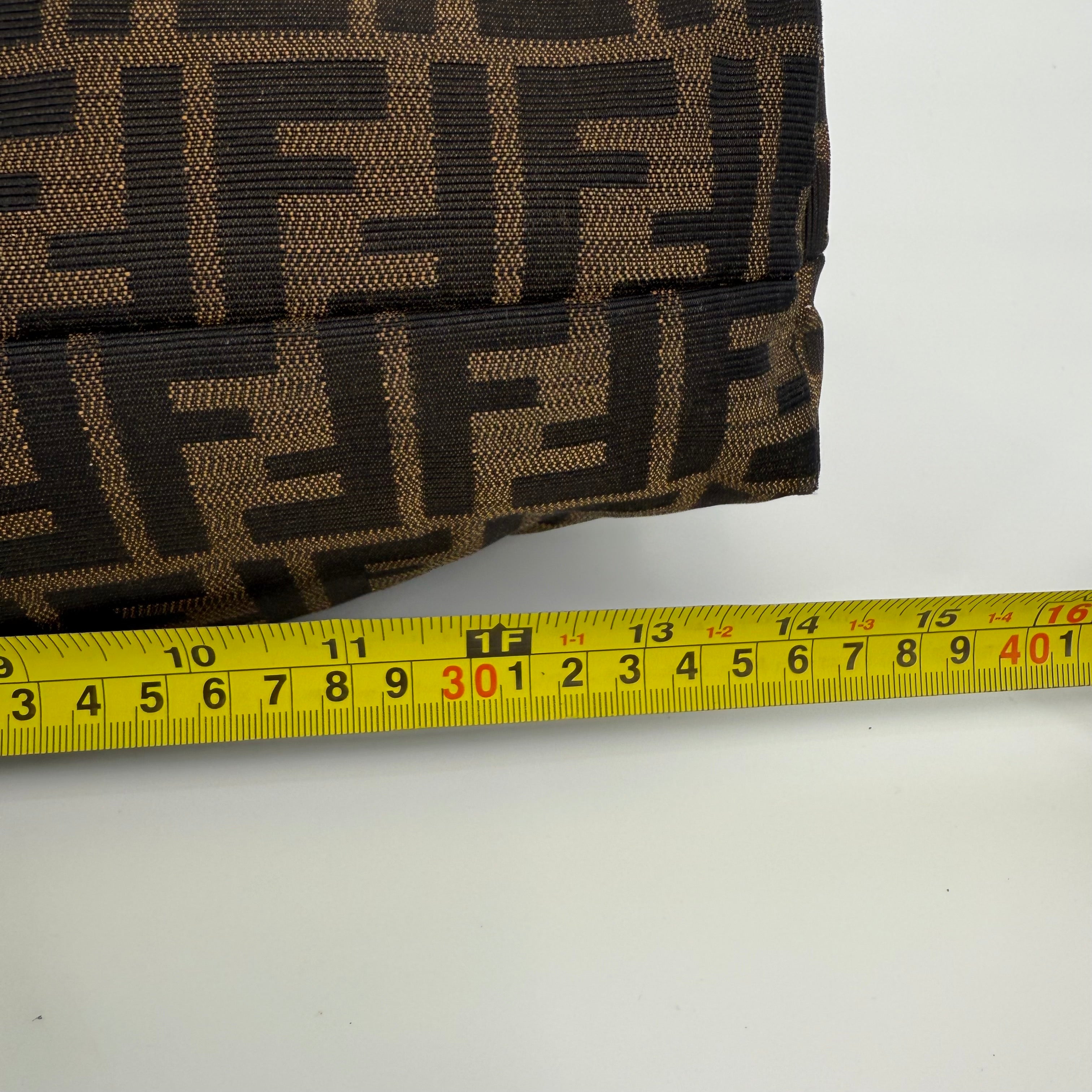 FENDI Brown Chef Zucca Logo Jacquard Handbag