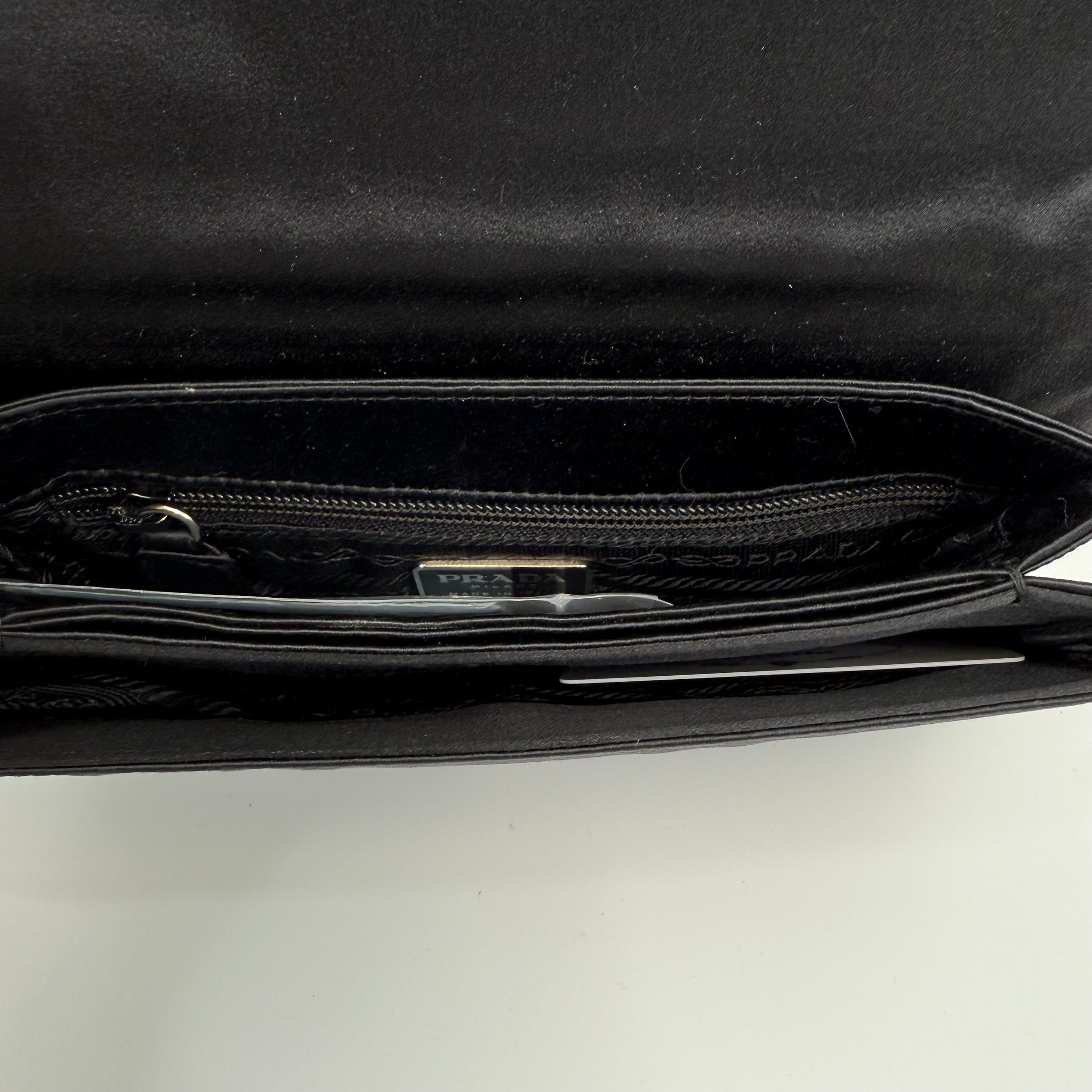 Prada Suede Black Pochette Shoulder Bag
