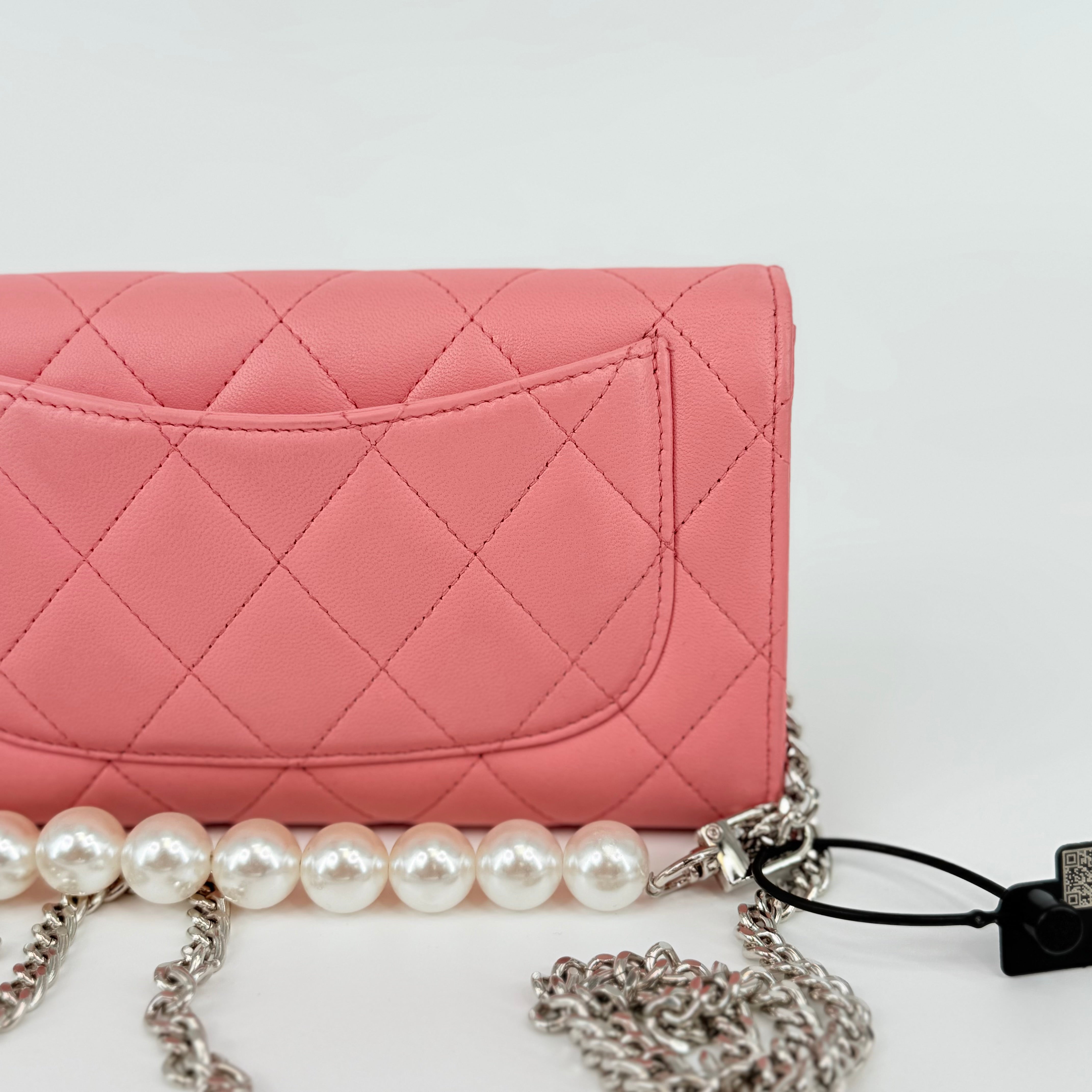 CHANEL CC Portafogli Clutch Wallet On Chain Pelle Rosa Pink