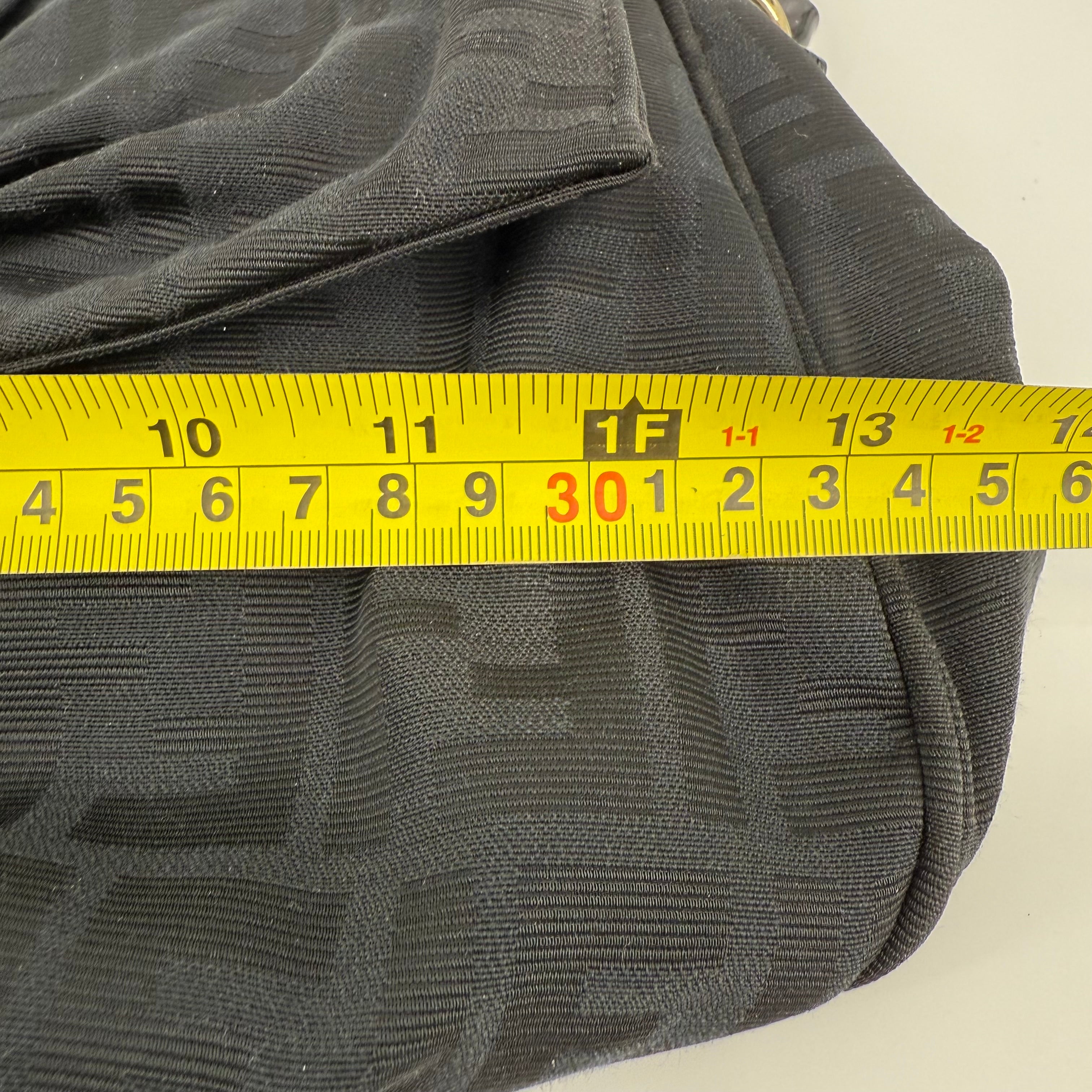 FENDI Black Zucca Mia Flap Handbag