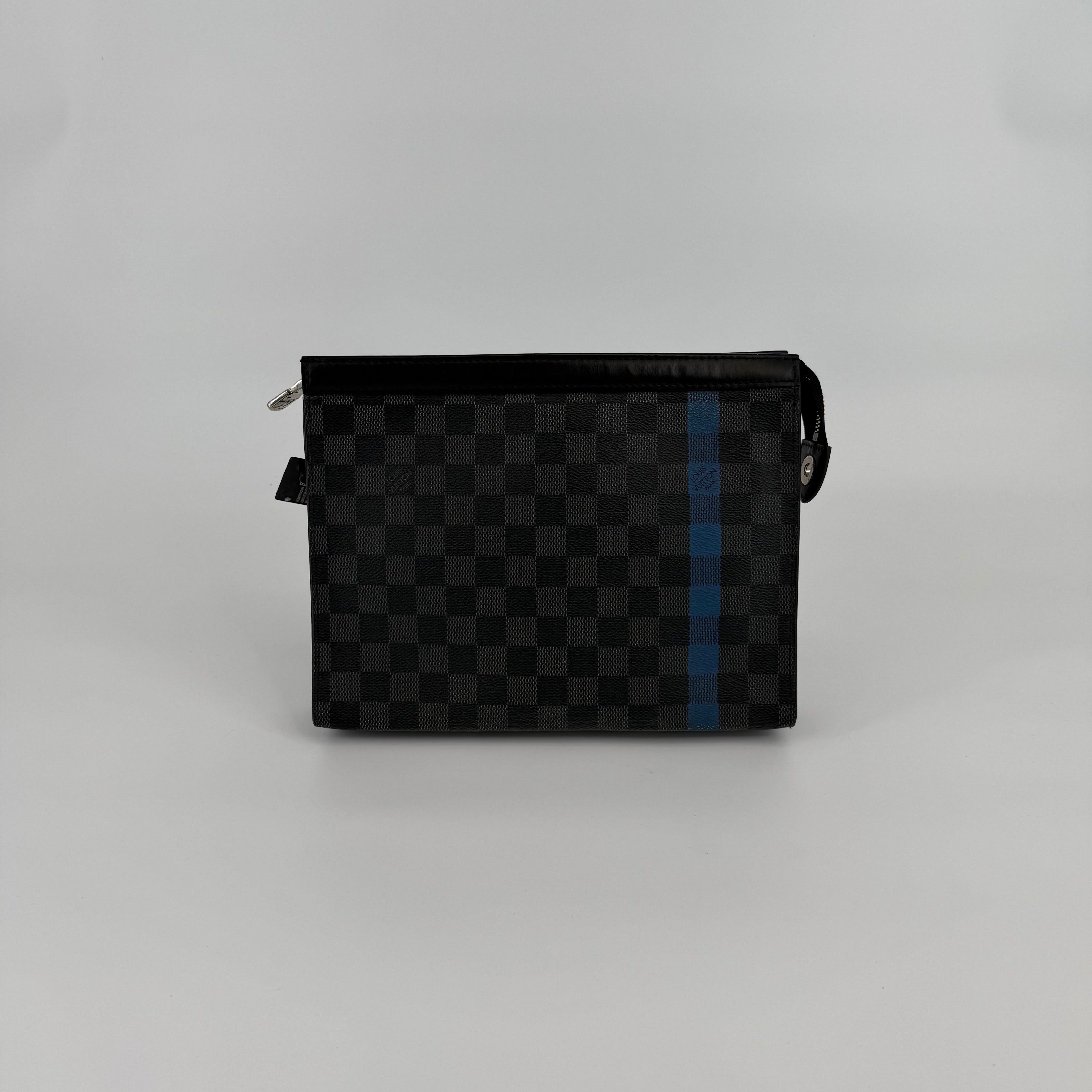 Louis Vuitton Damier Graphite Blue Stripe Pochette Voyage MM