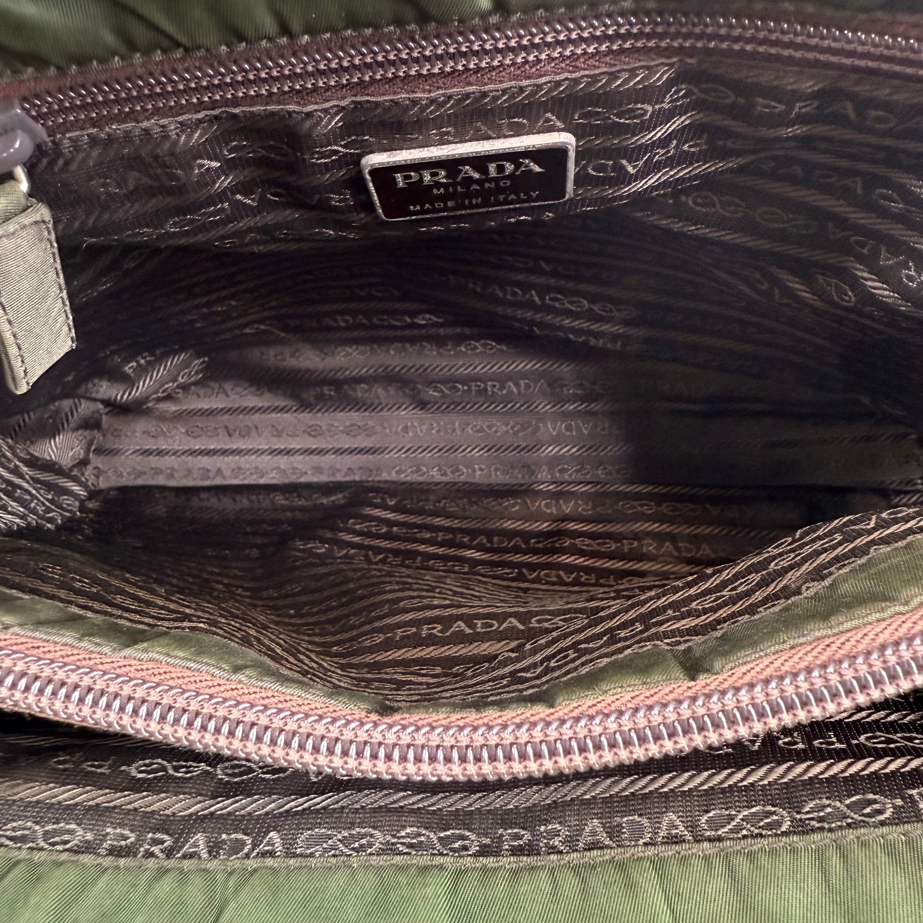 Prada Khaki Green Nylon Handbag