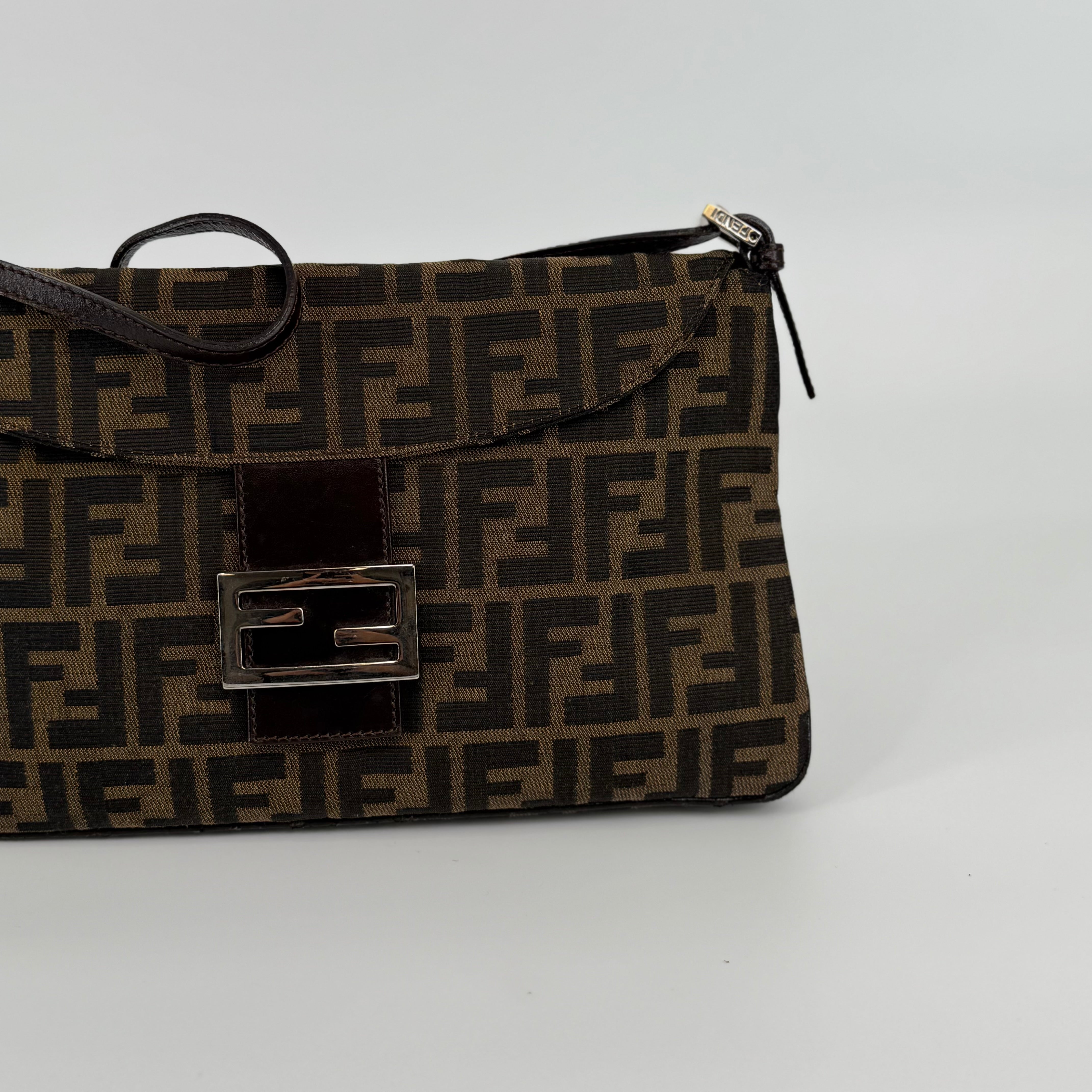 FENDI Brown FF Baguette Handbag