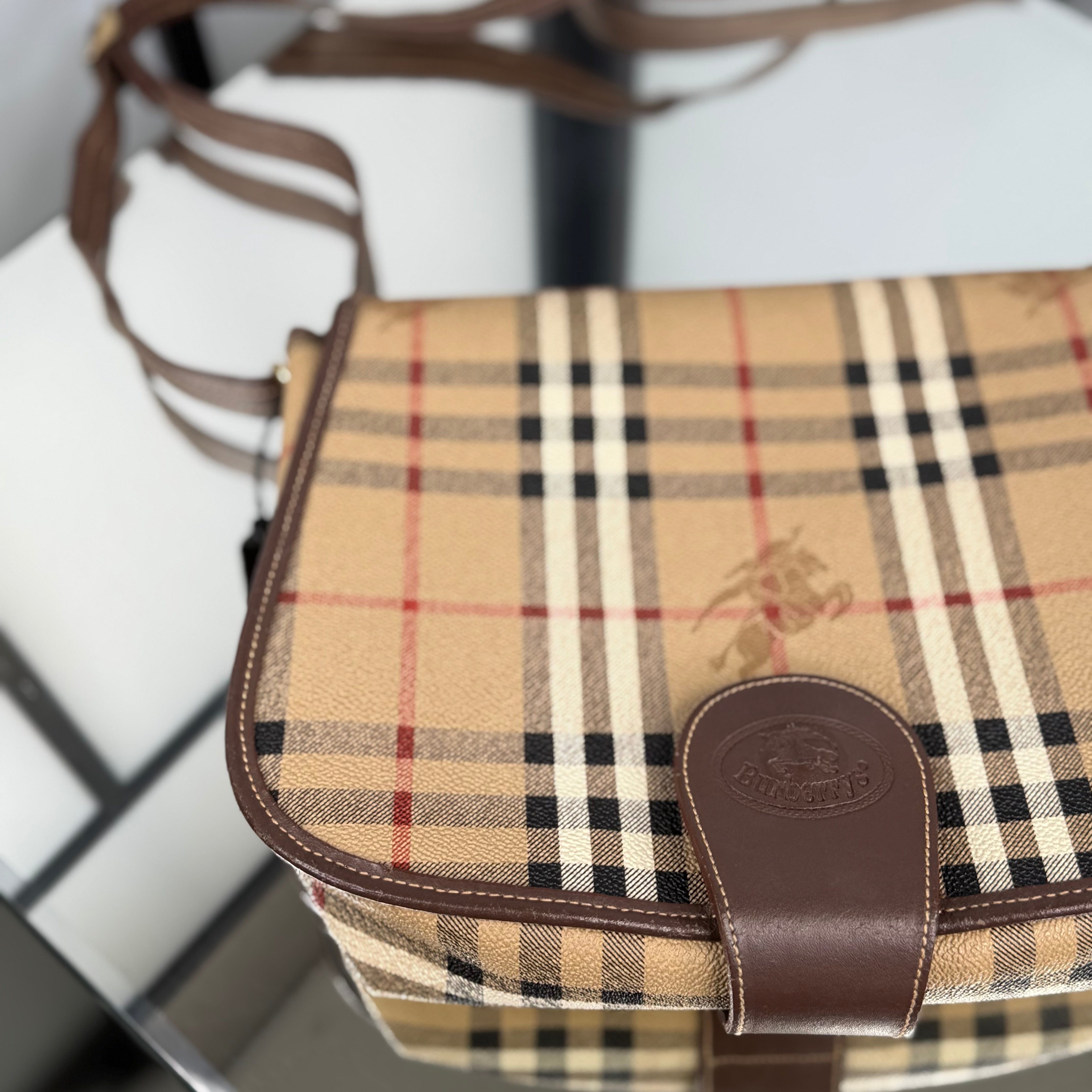 Burberry Checkered Shoulder Crossbody Bag