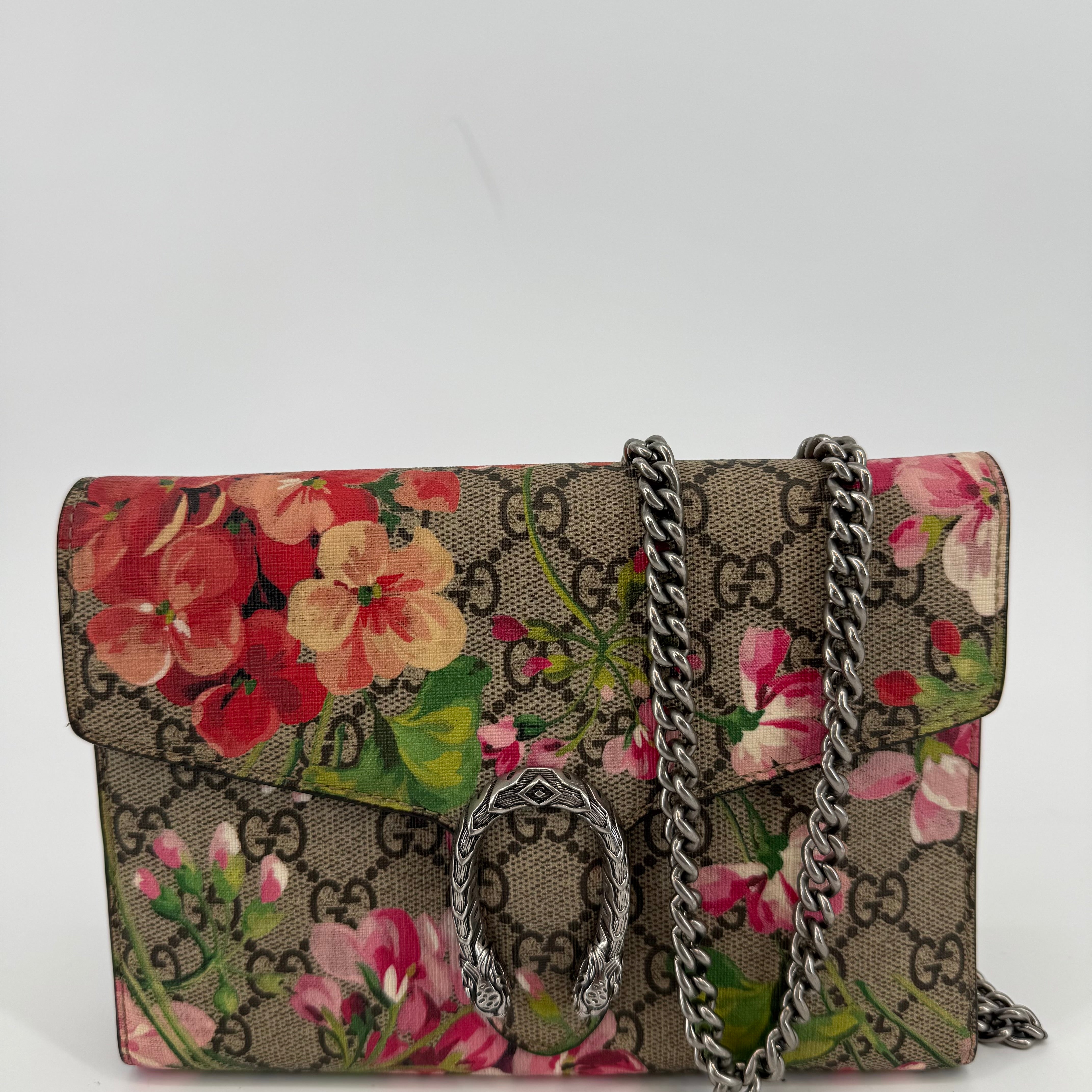 Gucci Floral Bloom Dionysus With Silver Crossbody Strap (L-397)