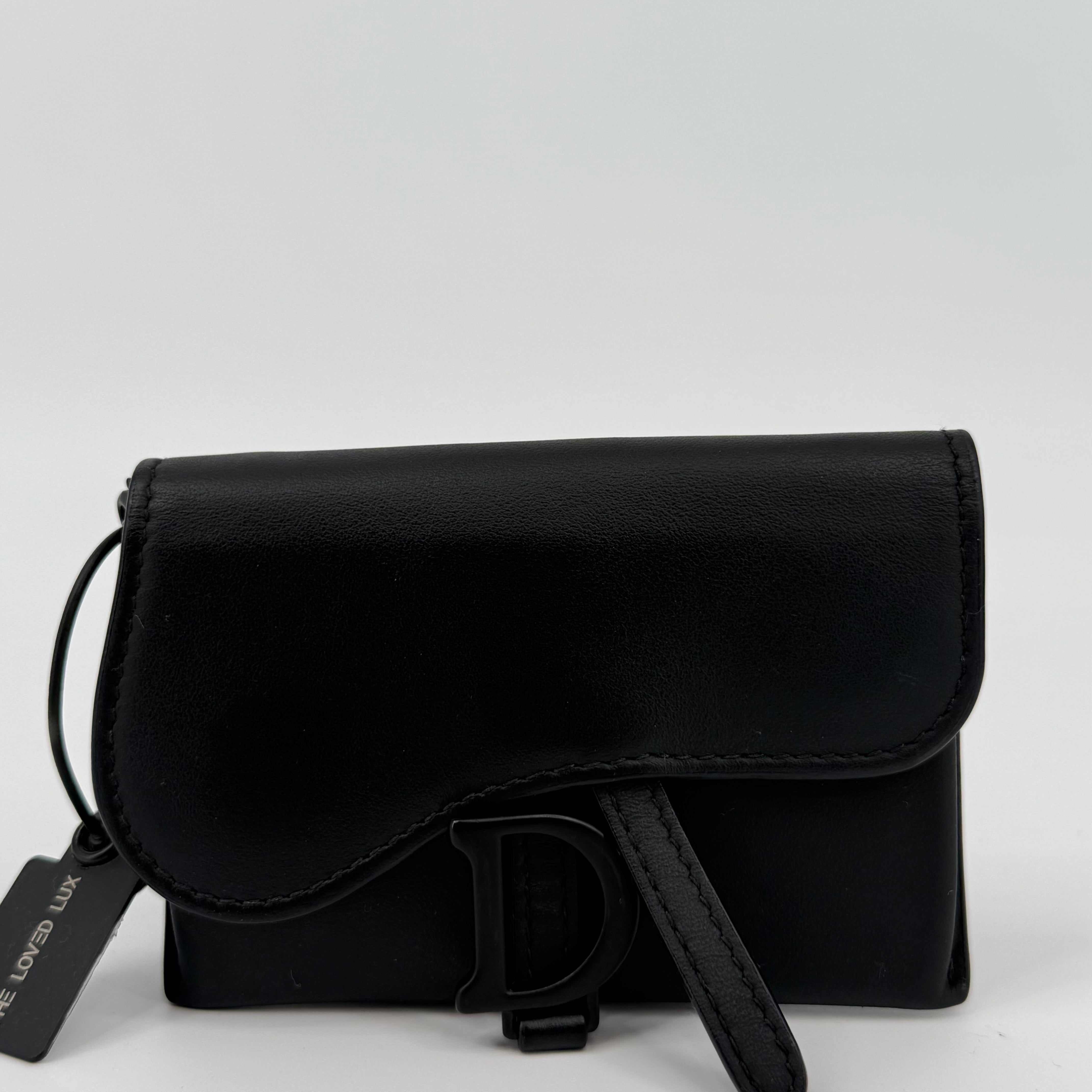 DIOR Black Saddle Wallet On Chain