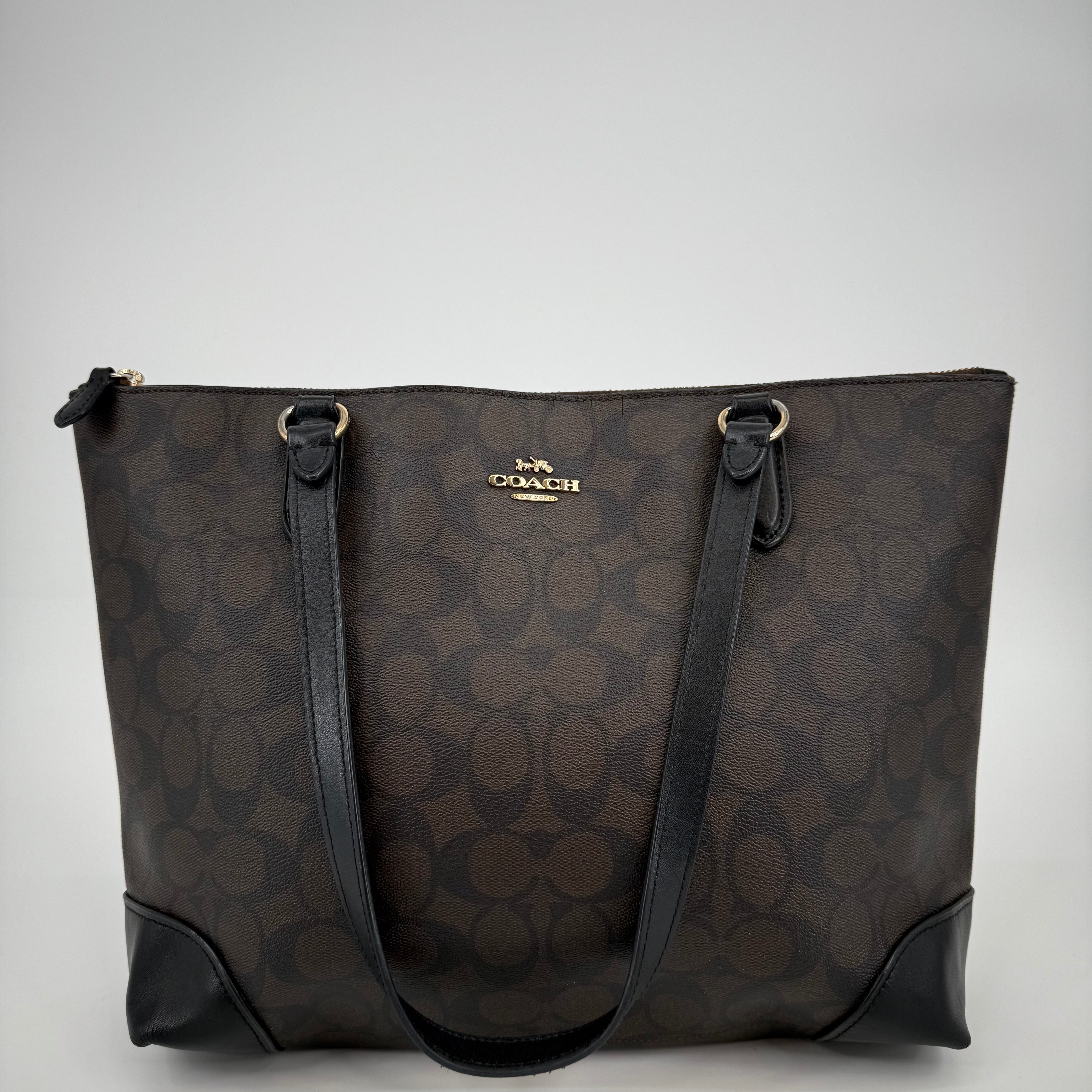 Coach Monogram Brown Tote Bag