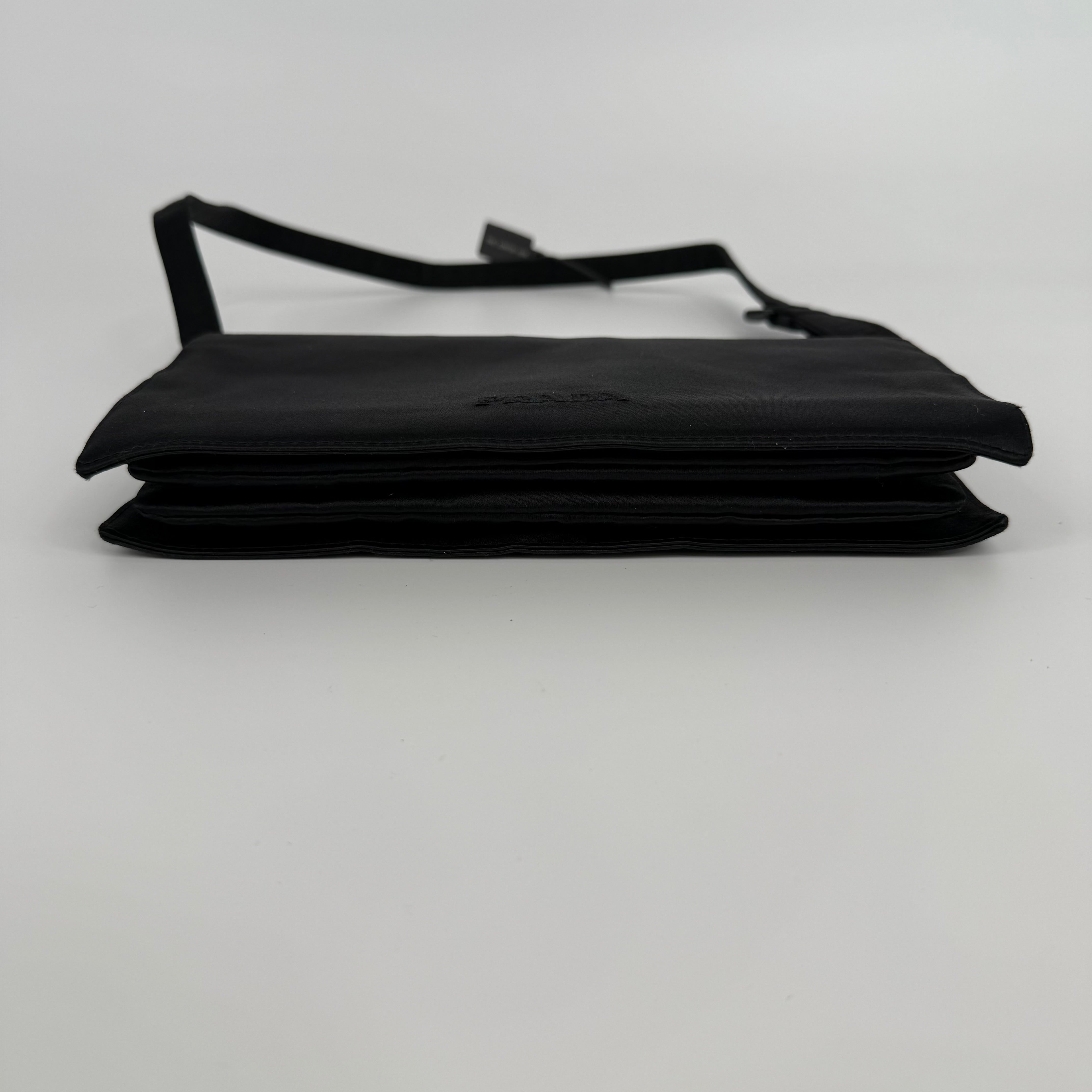 Prada Suede Black Pochette Shoulder Bag