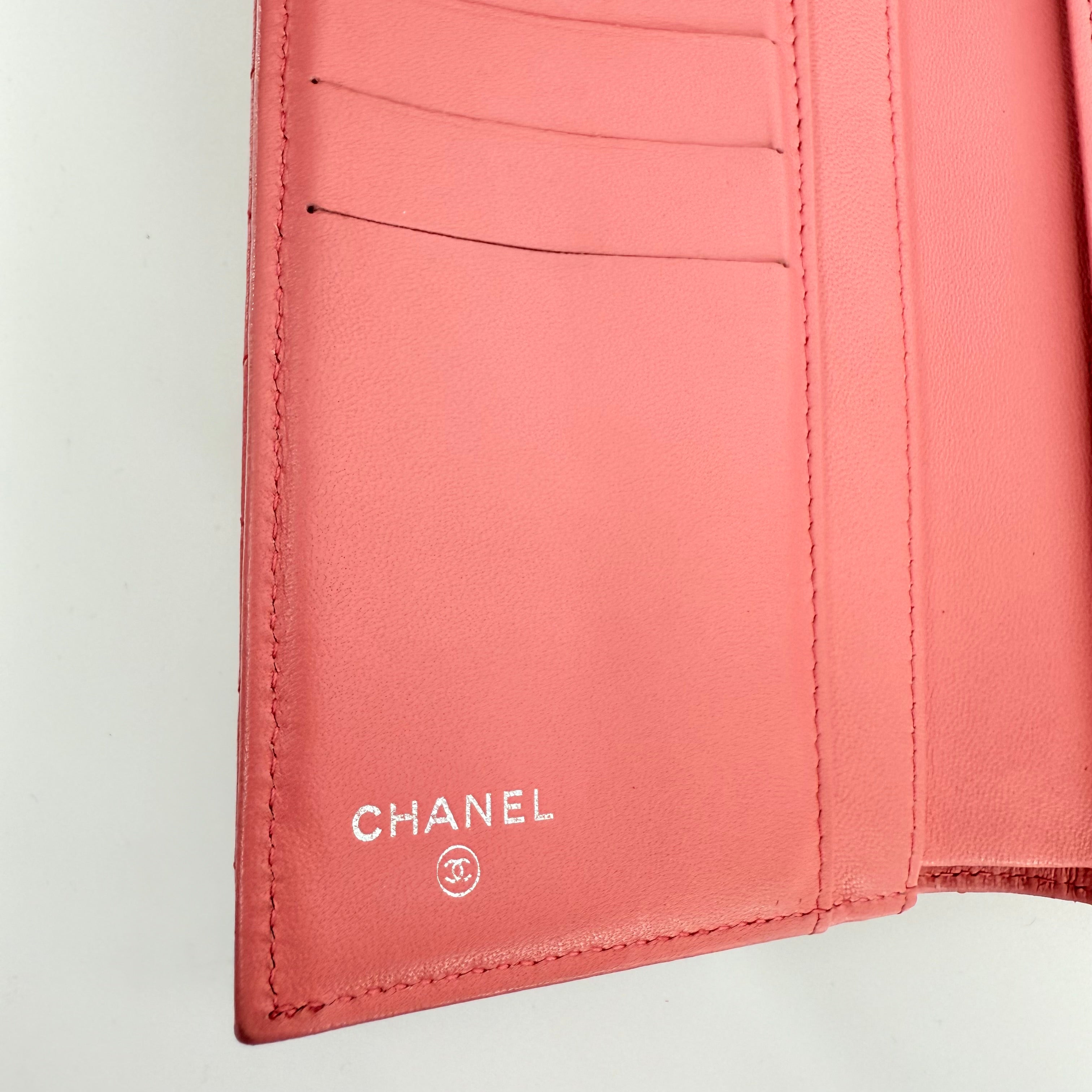 CHANEL CC Portafogli Clutch Wallet On Chain Pelle Rosa Pink