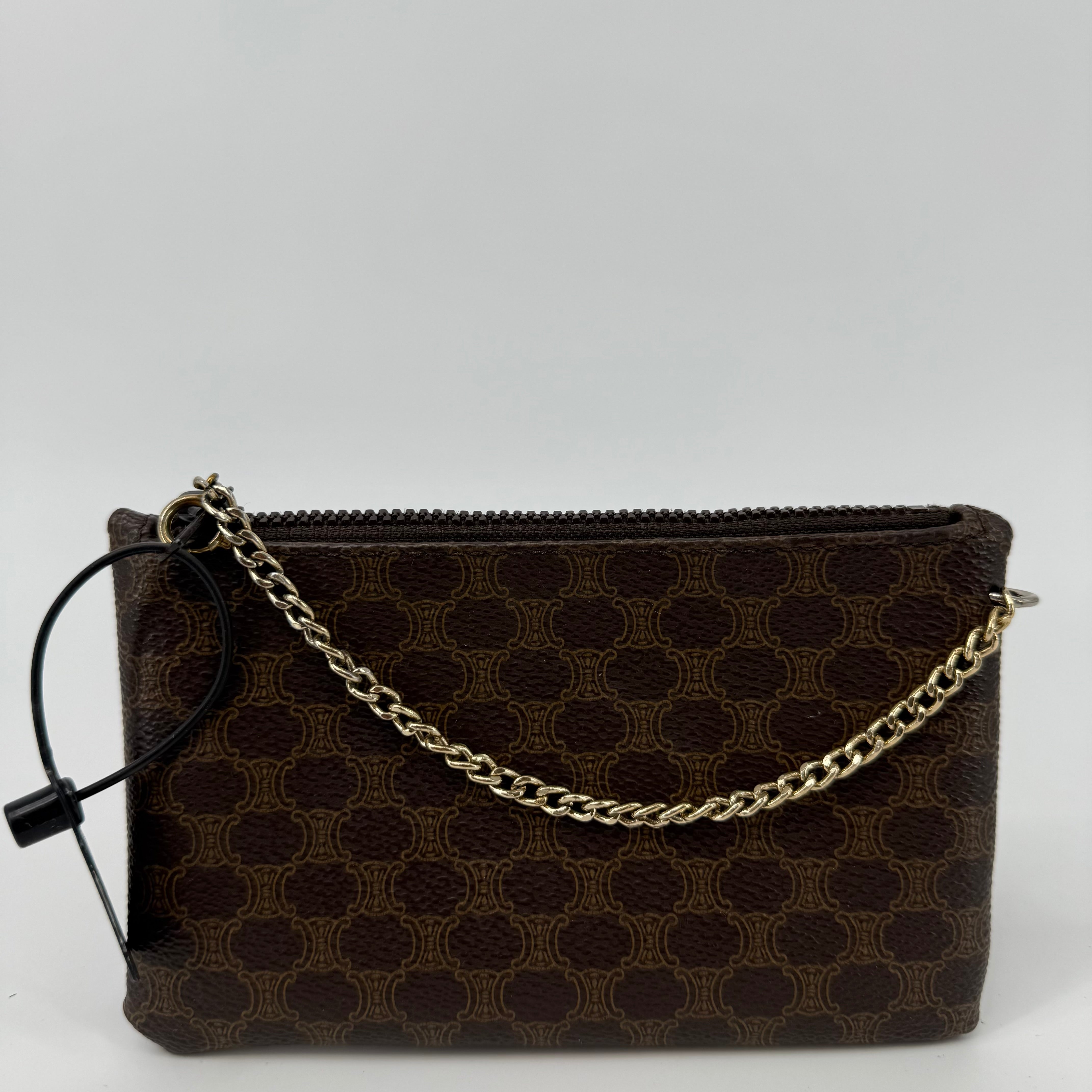 Celine Triomphe Monogram Mini Zip Clutch