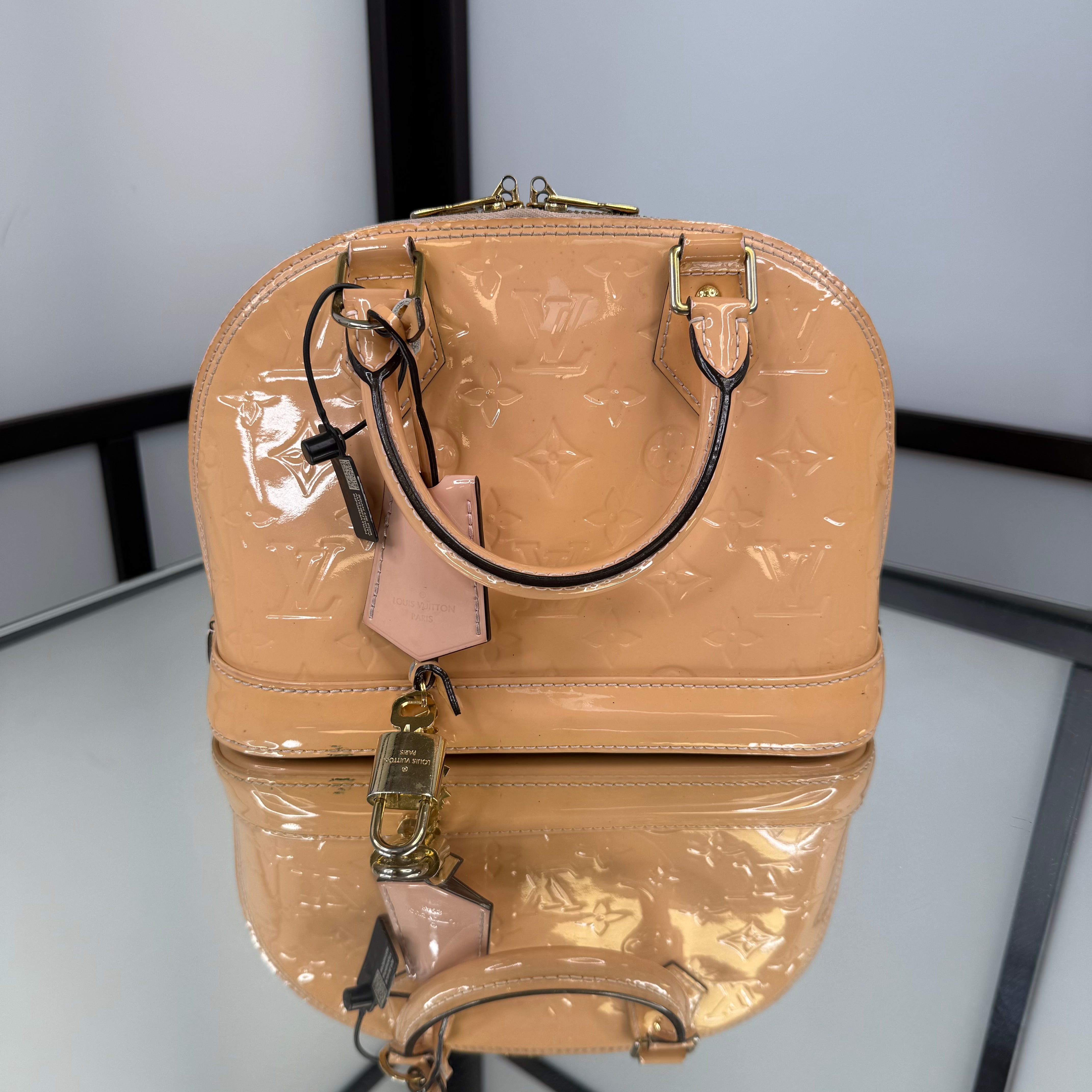 Louis Vuitton Alma BB Patent Leather Beige