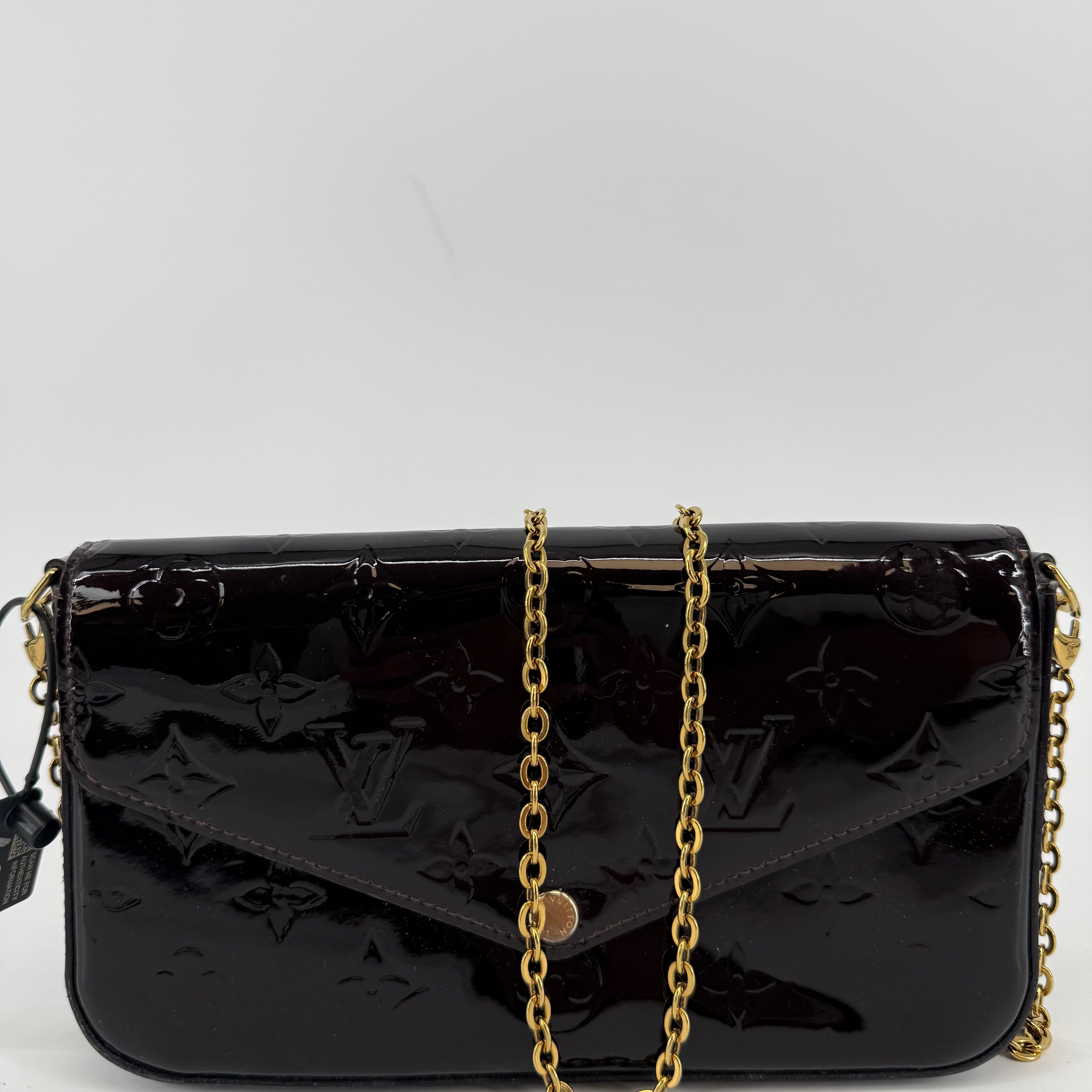 Louis Vuitton Patent Amarante Vernis Felicie Pochette With Insert (L-431)