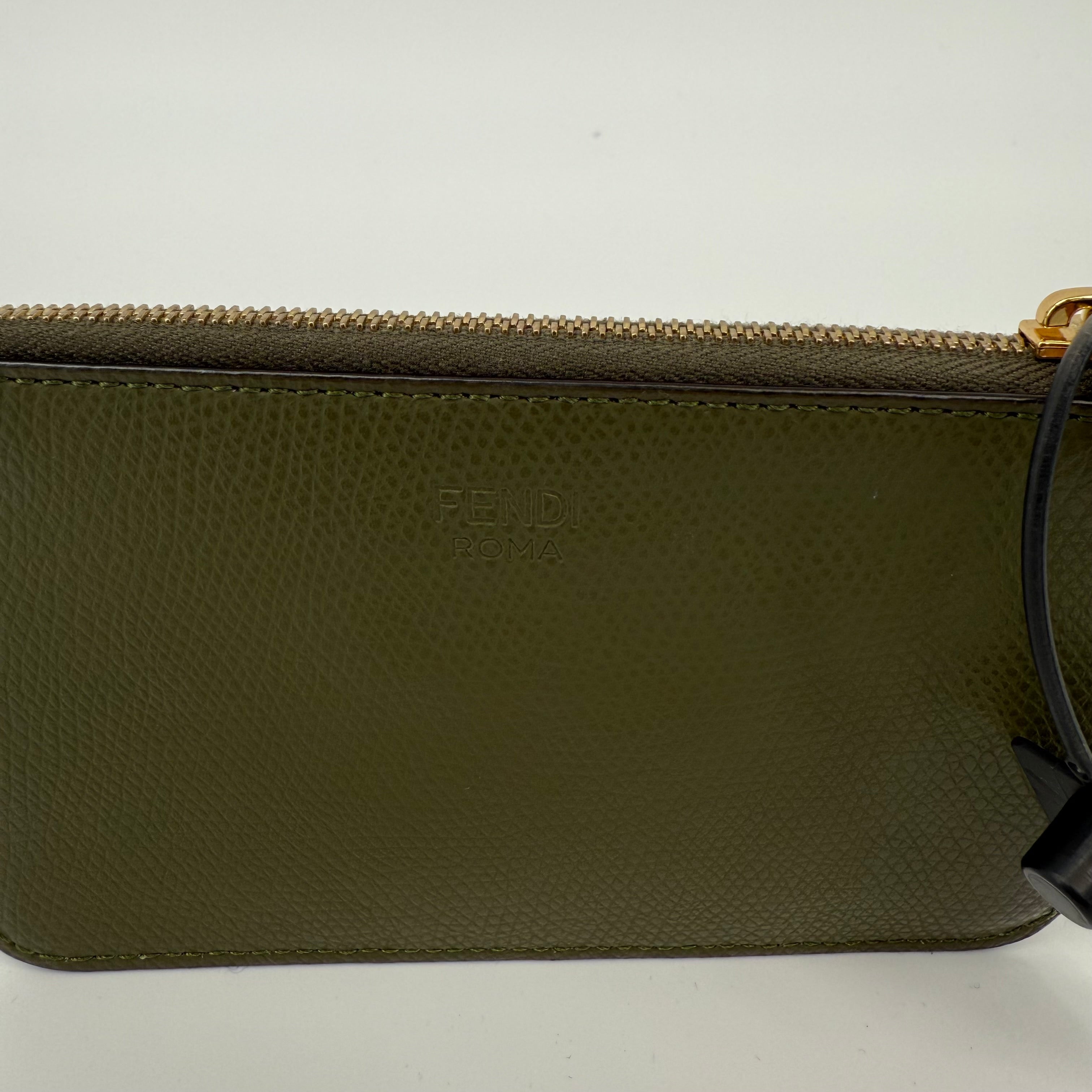 FENDI Khaki Green Coin Pouch