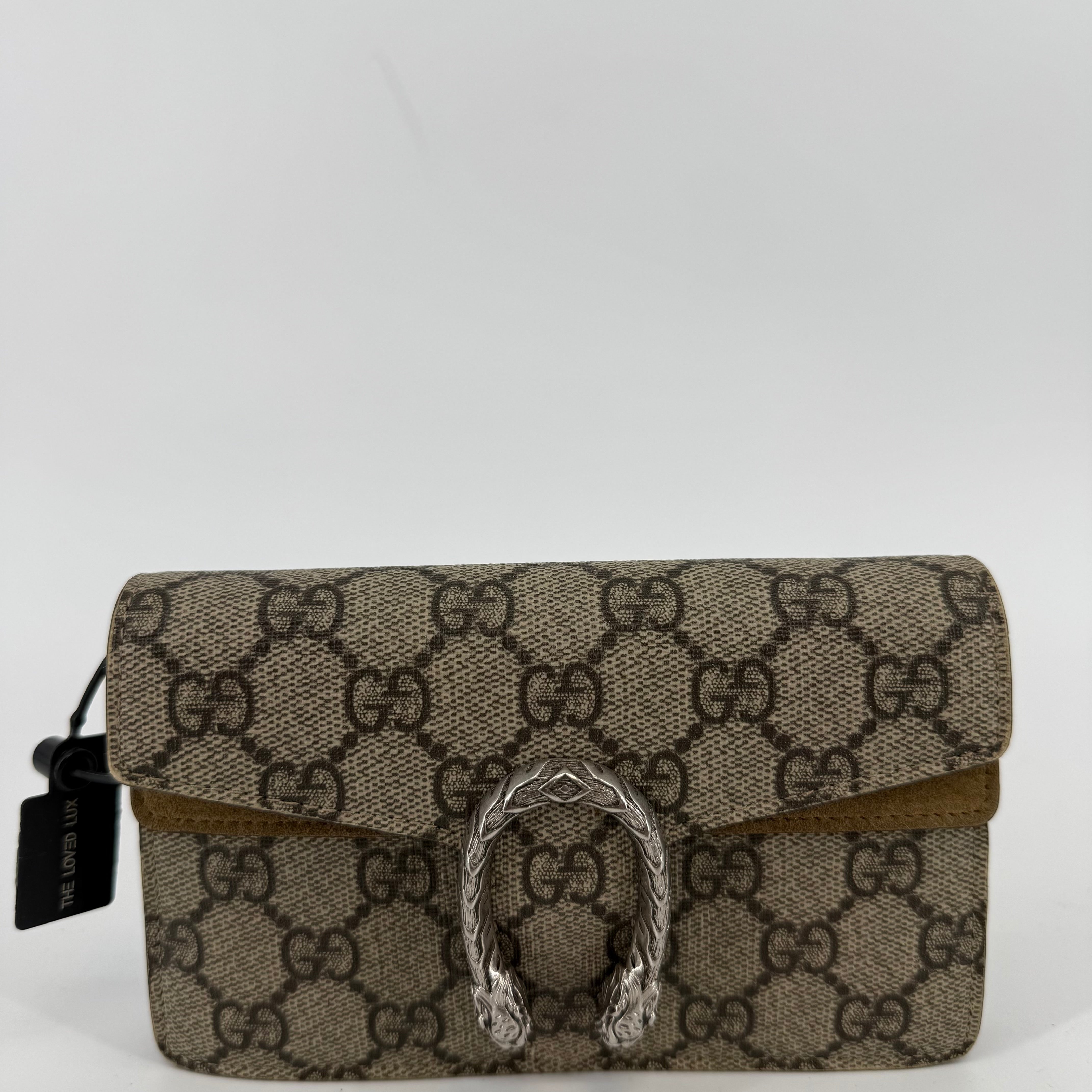Gucci Monogram Dionysus With Silver Crossbody Chain & Keychain