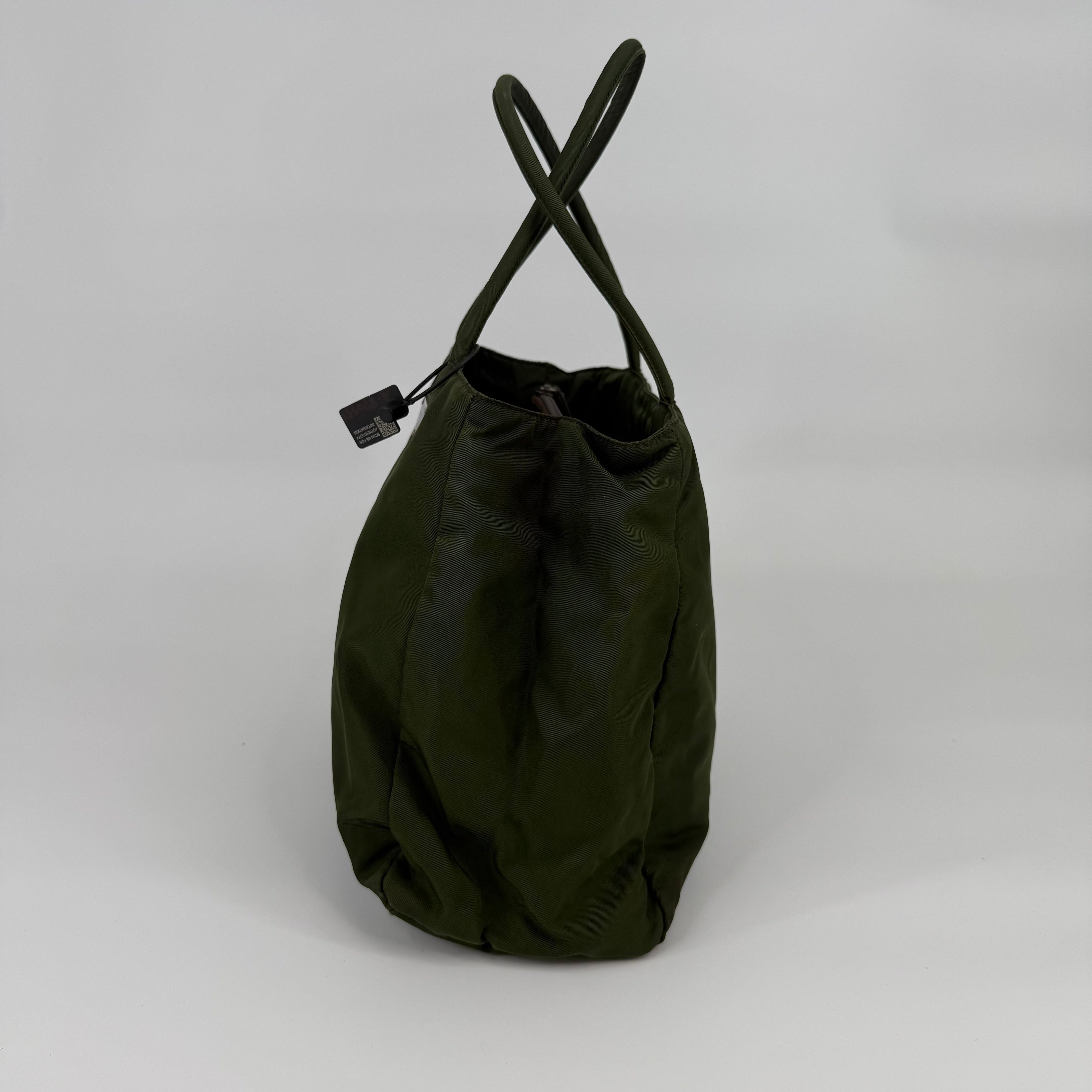 Prada Khaki Green Nylon Handbag