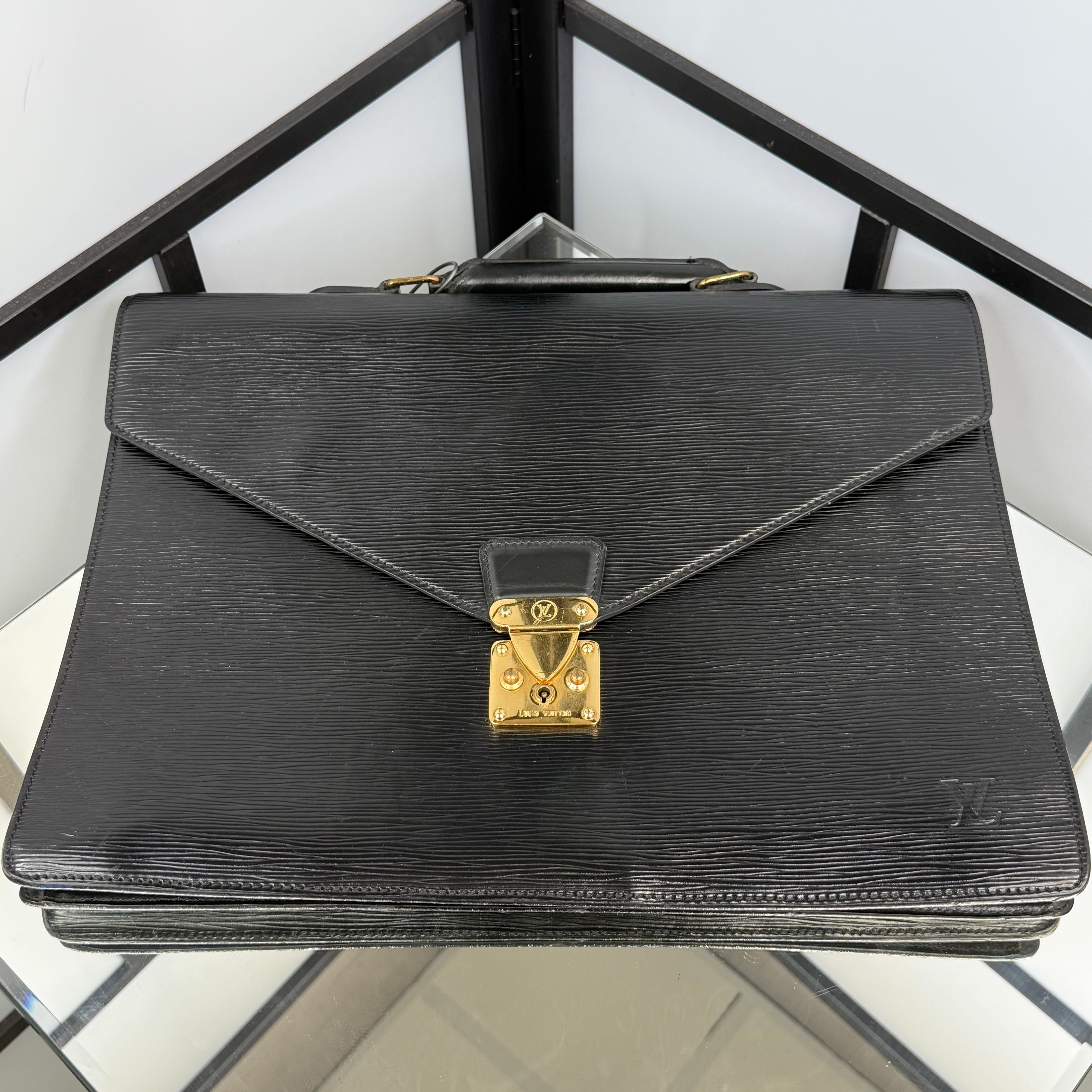 Louis Vuitton Black Epi Briefcase