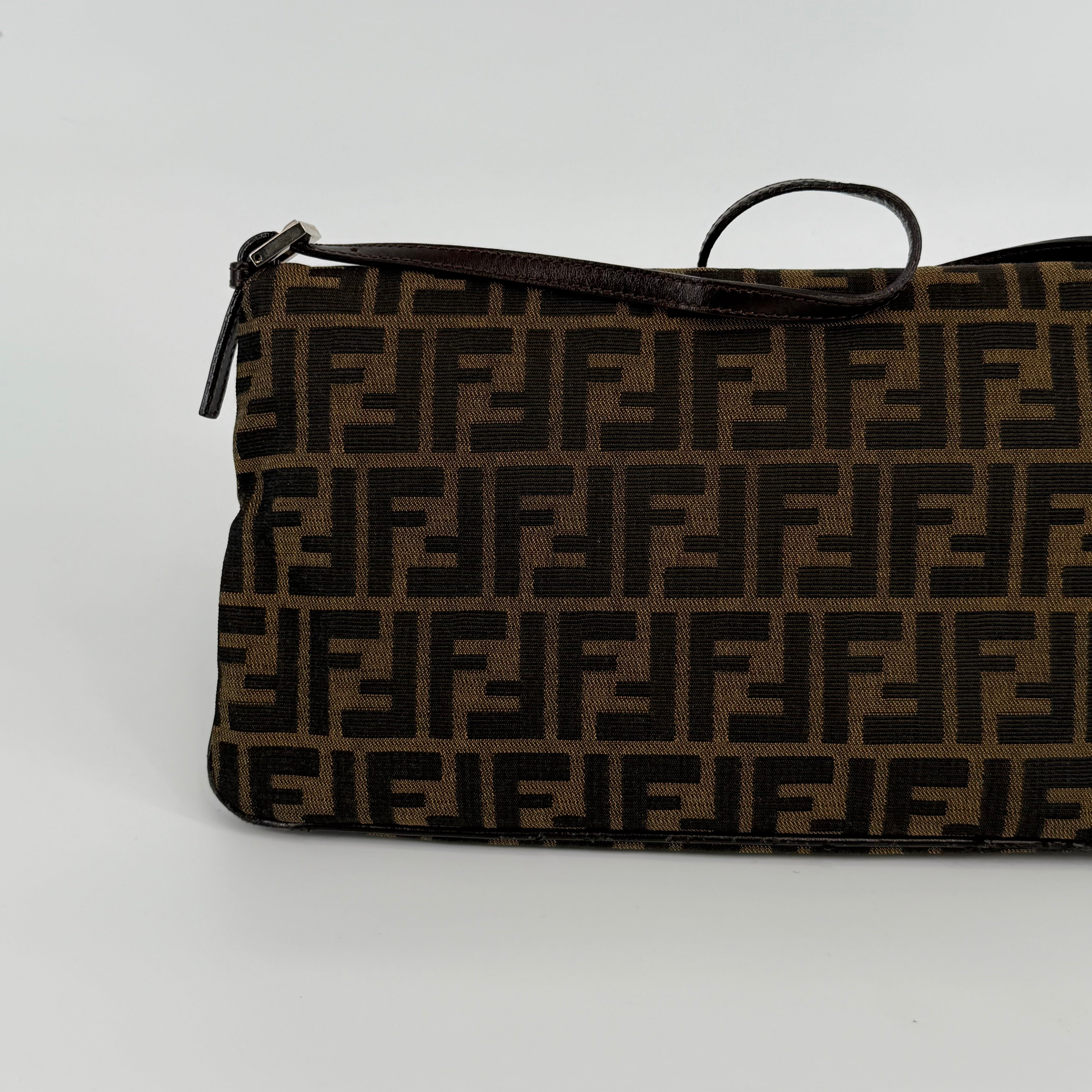 FENDI Brown FF Baguette Handbag