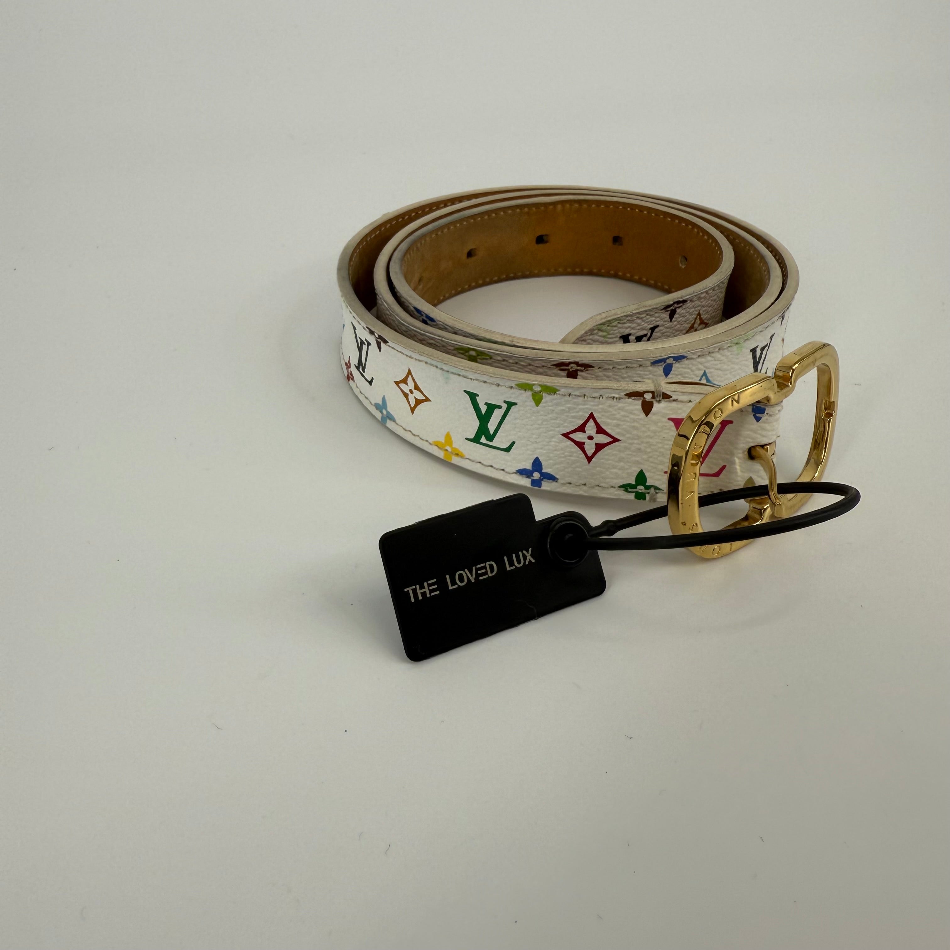 Louis Vuitton Takashi Murakami White Belt 97CM