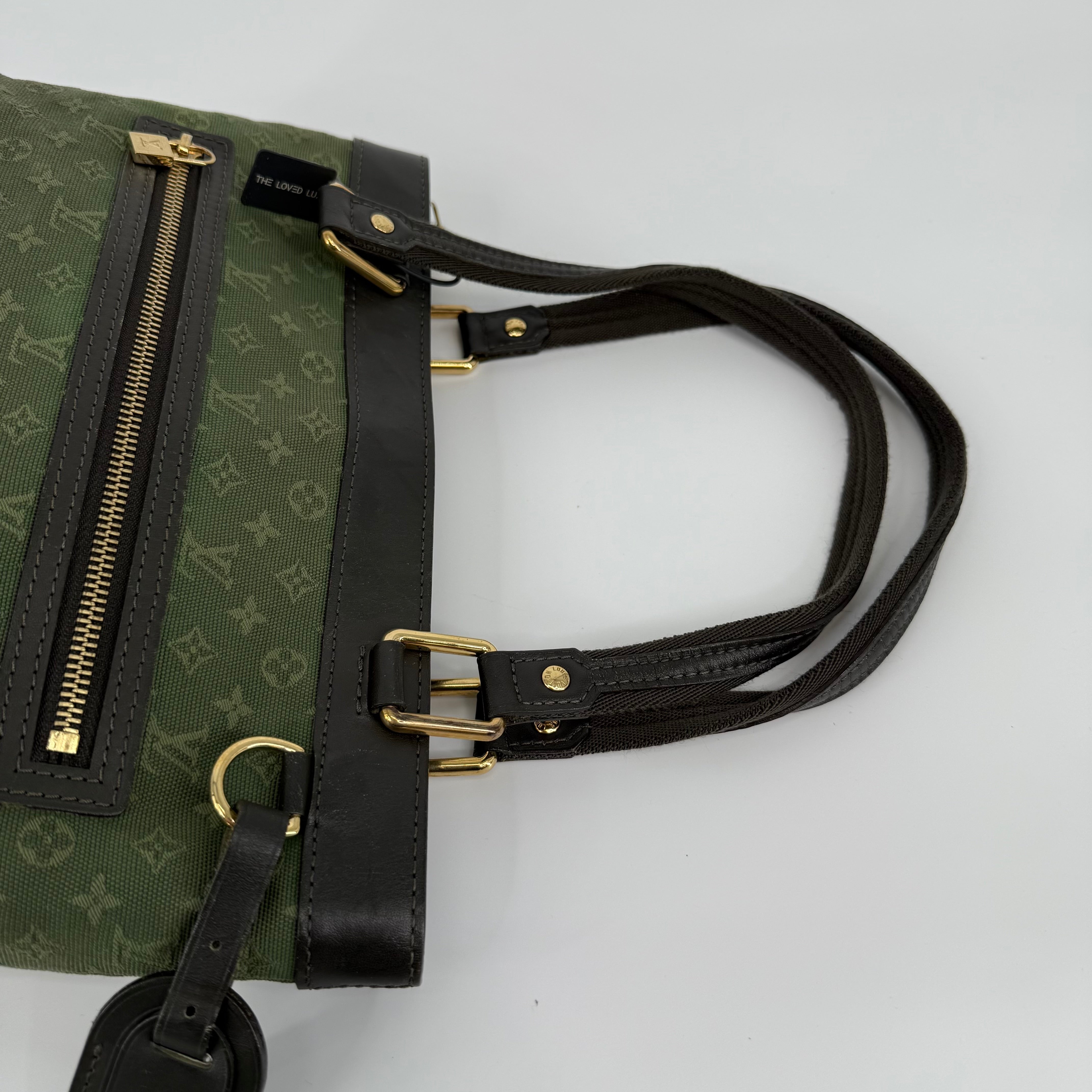 Louis Vuitton Olive Green Denim Monogram Lucille Handbag