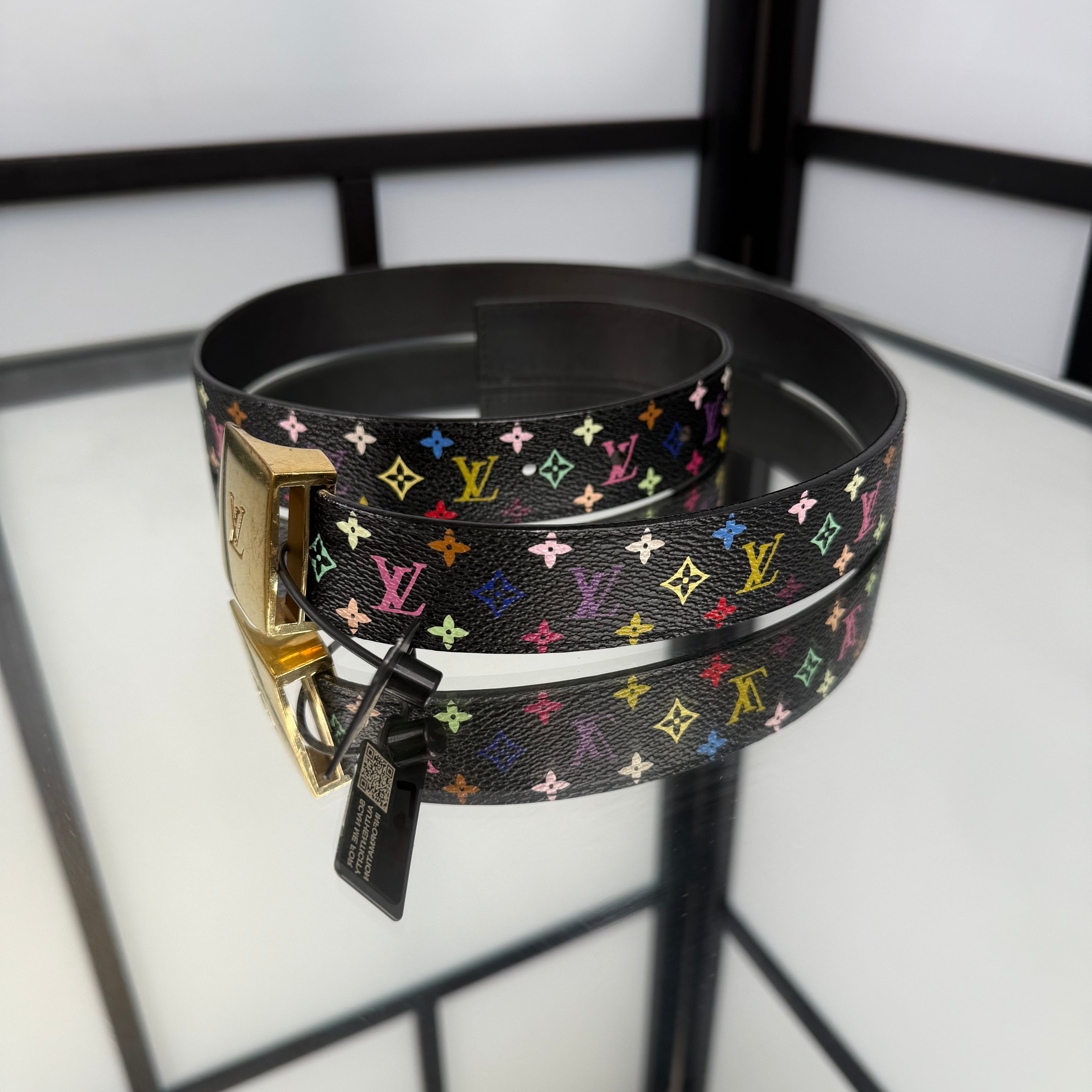 Louis Vuitton Takashi Murakami Black Belt Size 32