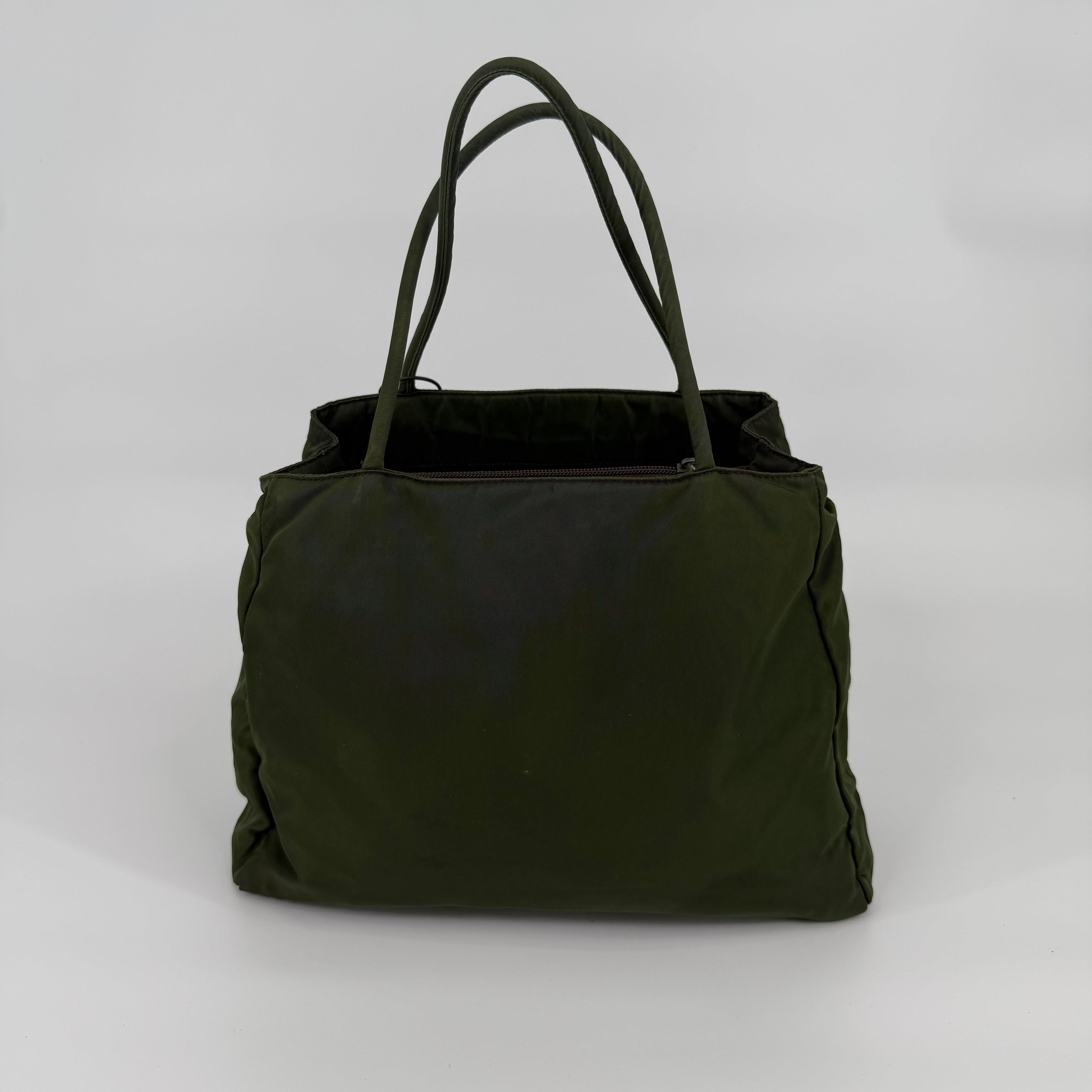 Prada Khaki Green Nylon Handbag