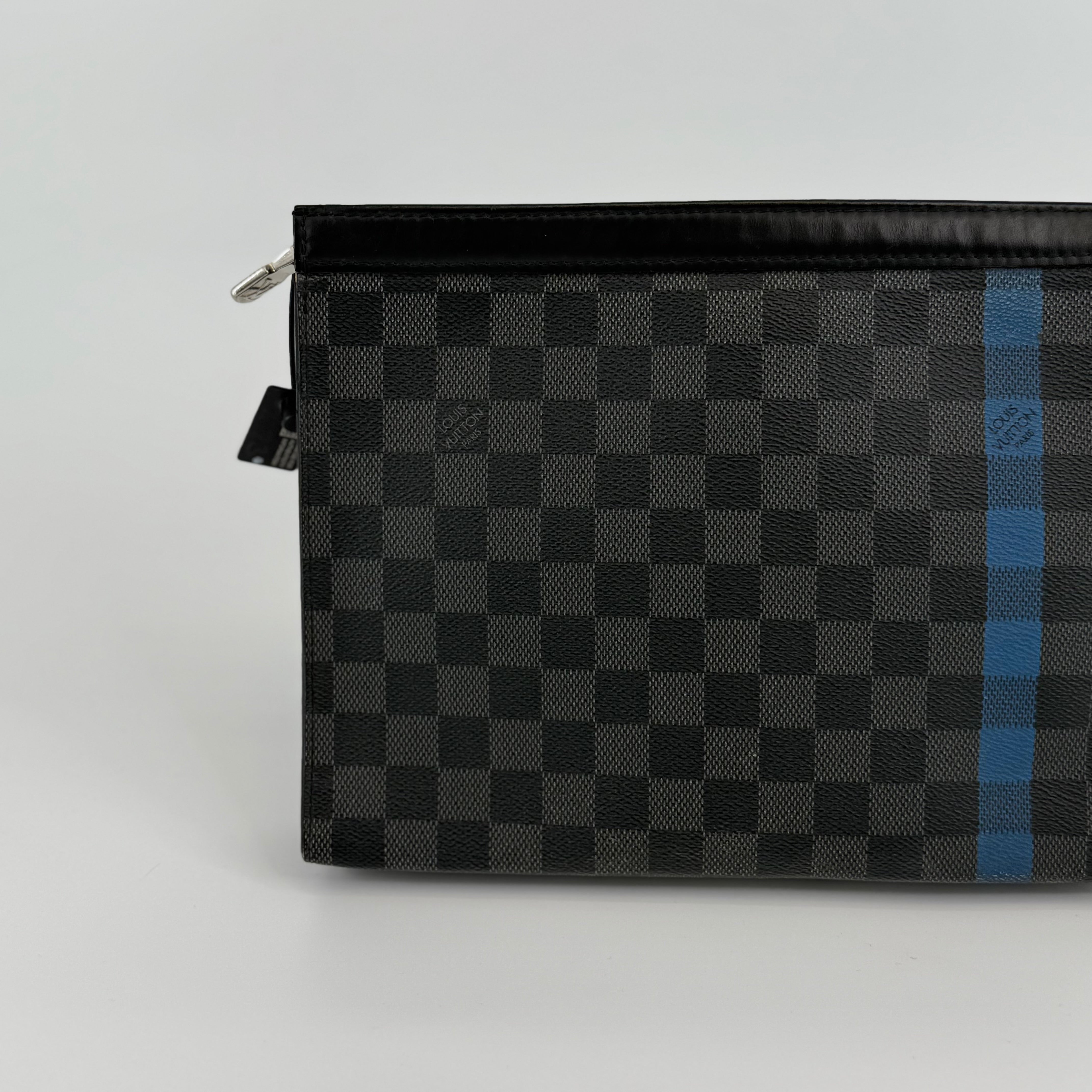 Louis Vuitton Damier Graphite Blue Stripe Pochette Voyage MM