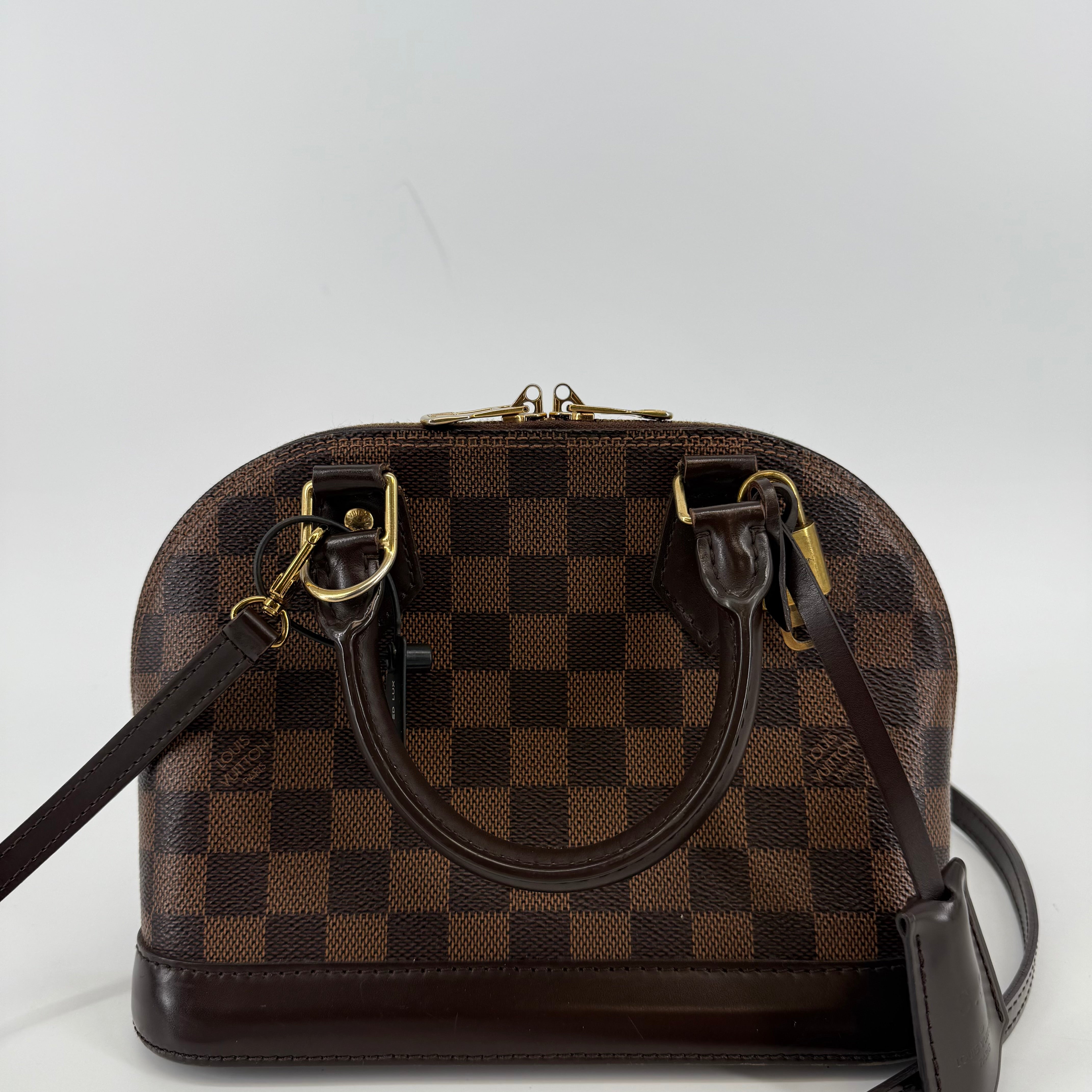 Louis Vuitton Damier Ebene Alma BB With Strap (L-400)